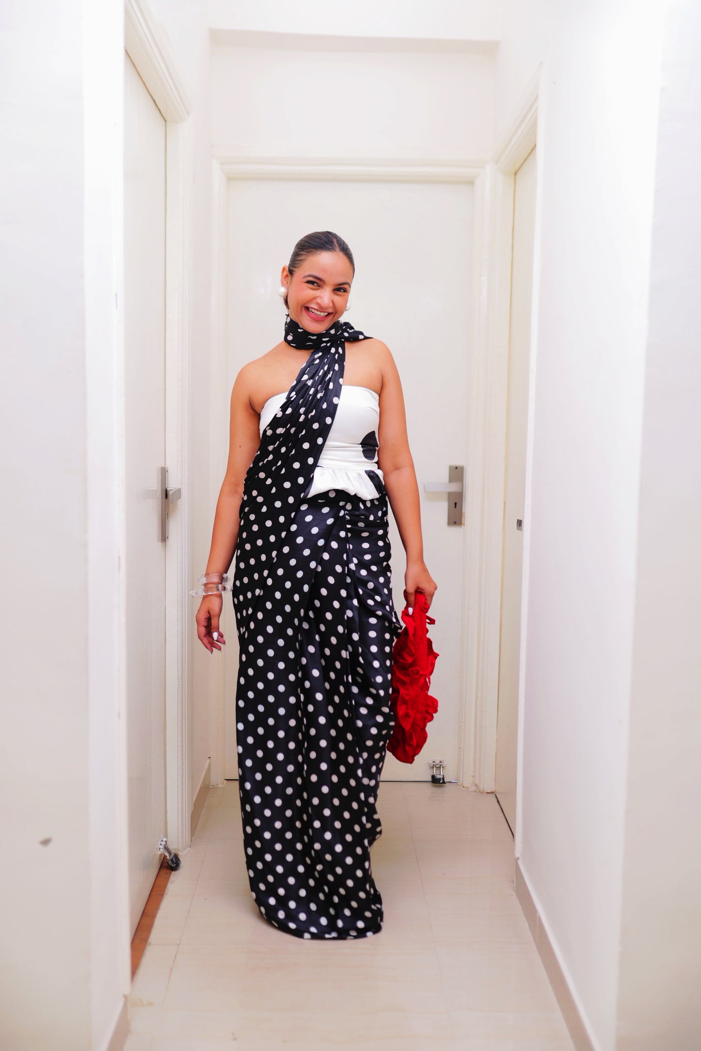 Old Hollywood Polka Pre-Draped Saree
