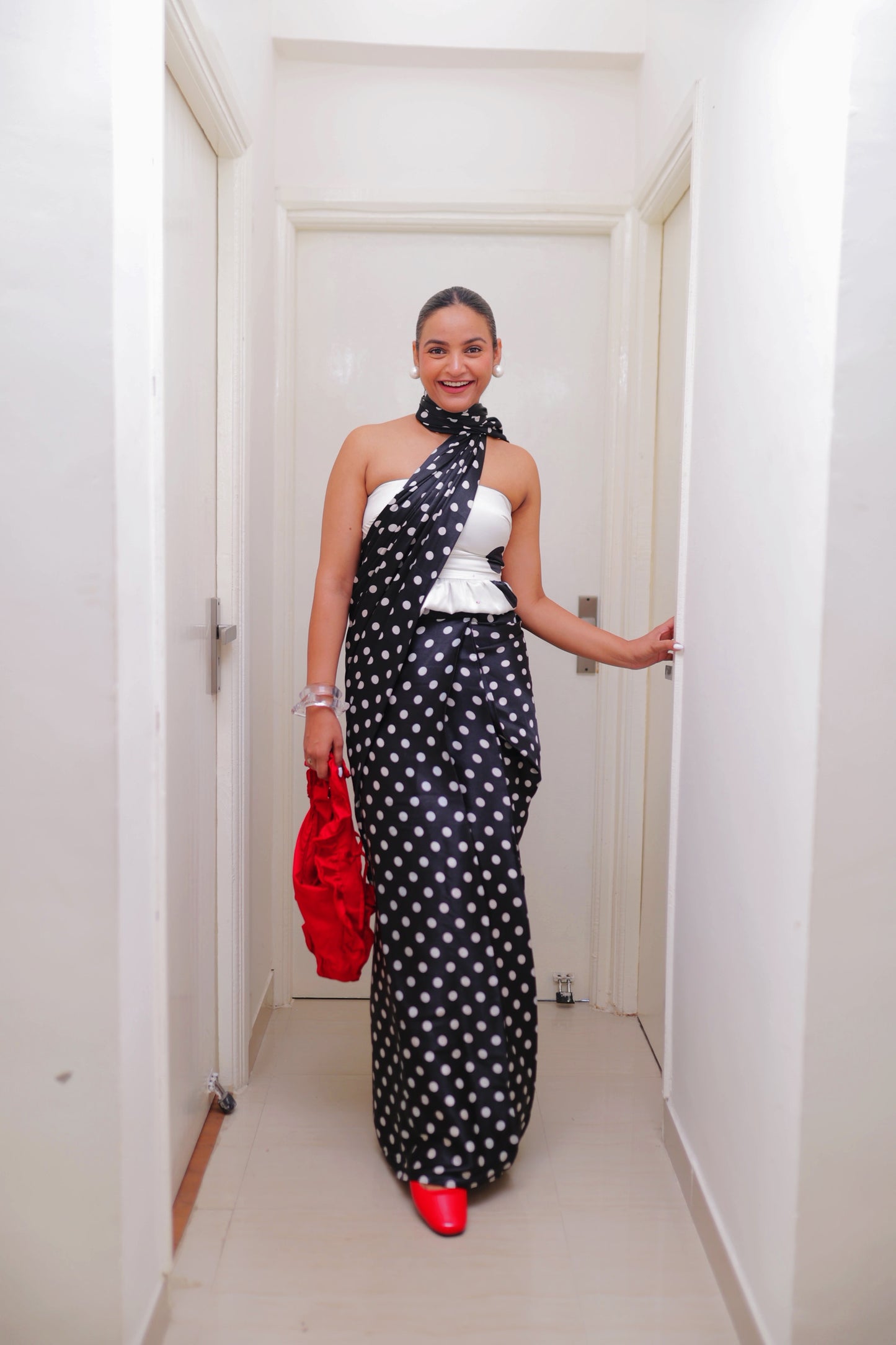 Old Hollywood Polka Pre-Draped Saree