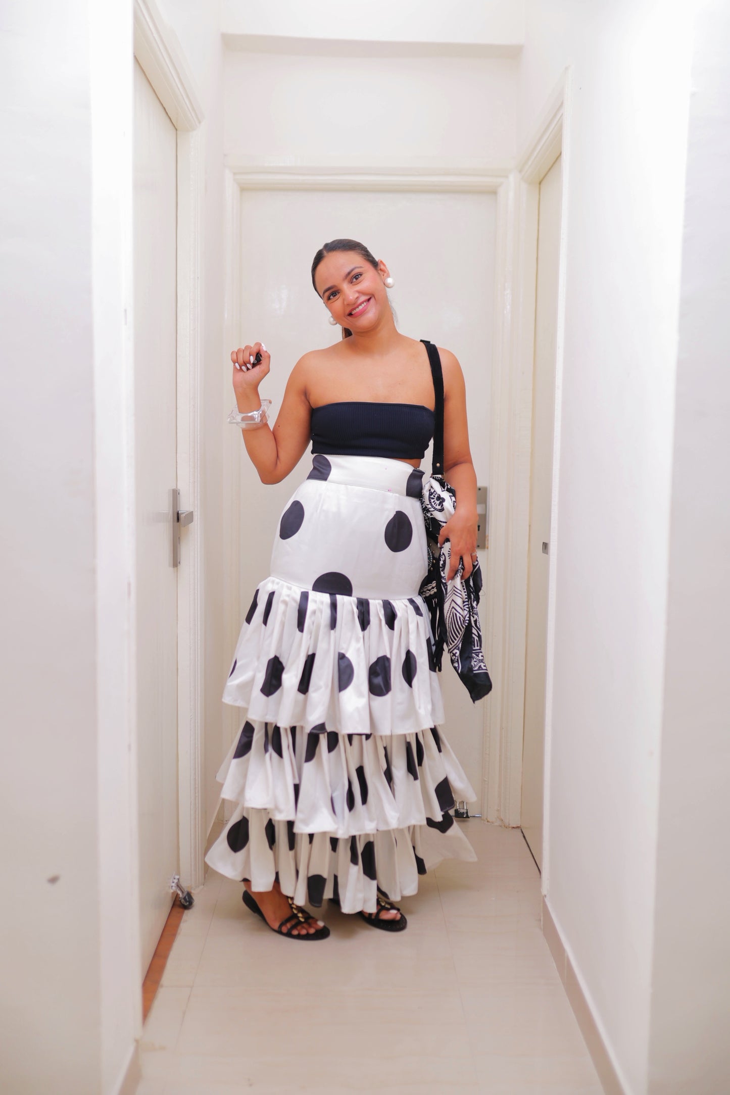 Whimsy Polka Dot Ruffle Tier Skirt