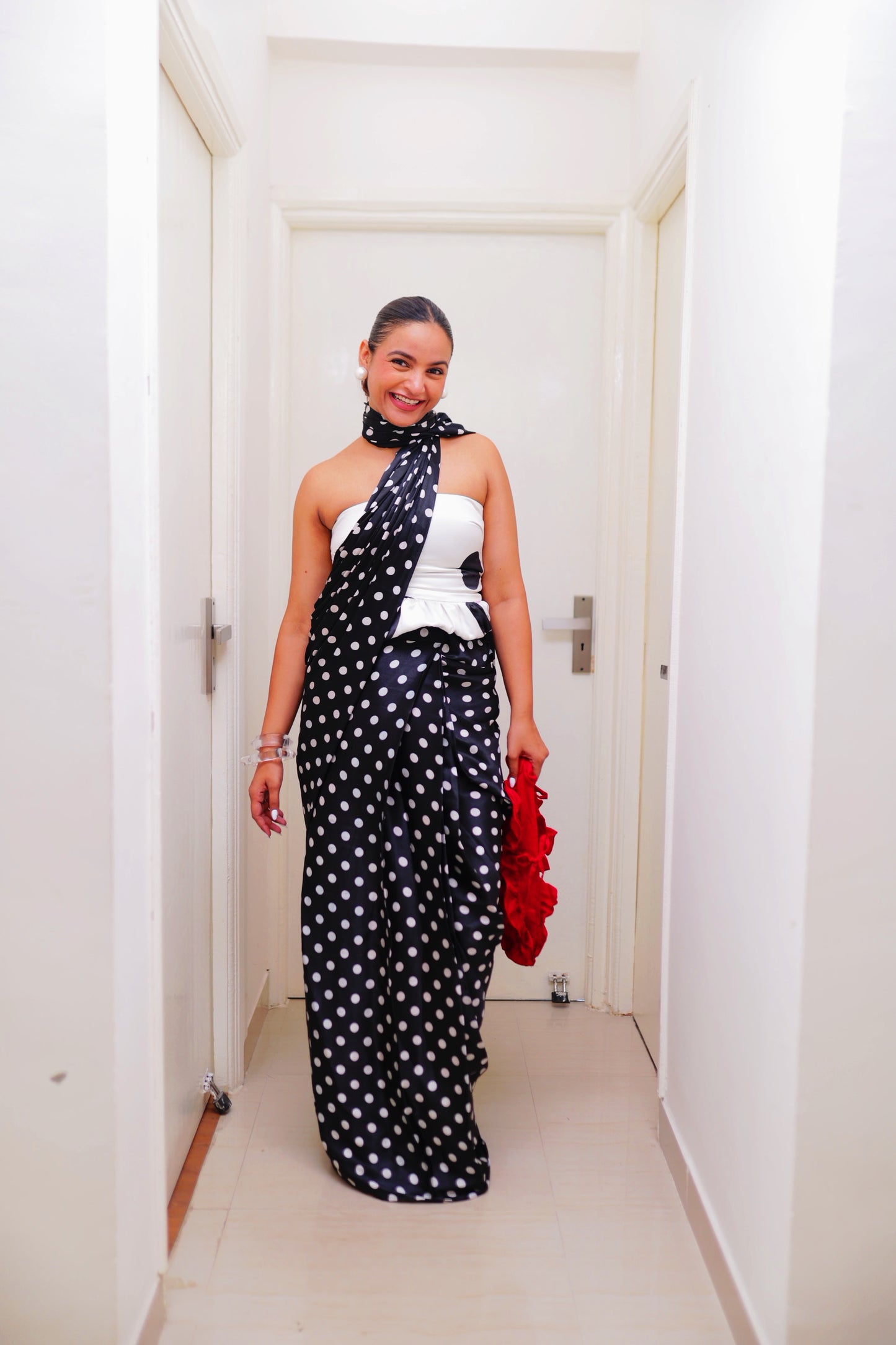 Old Hollywood Polka Pre-Draped Saree
