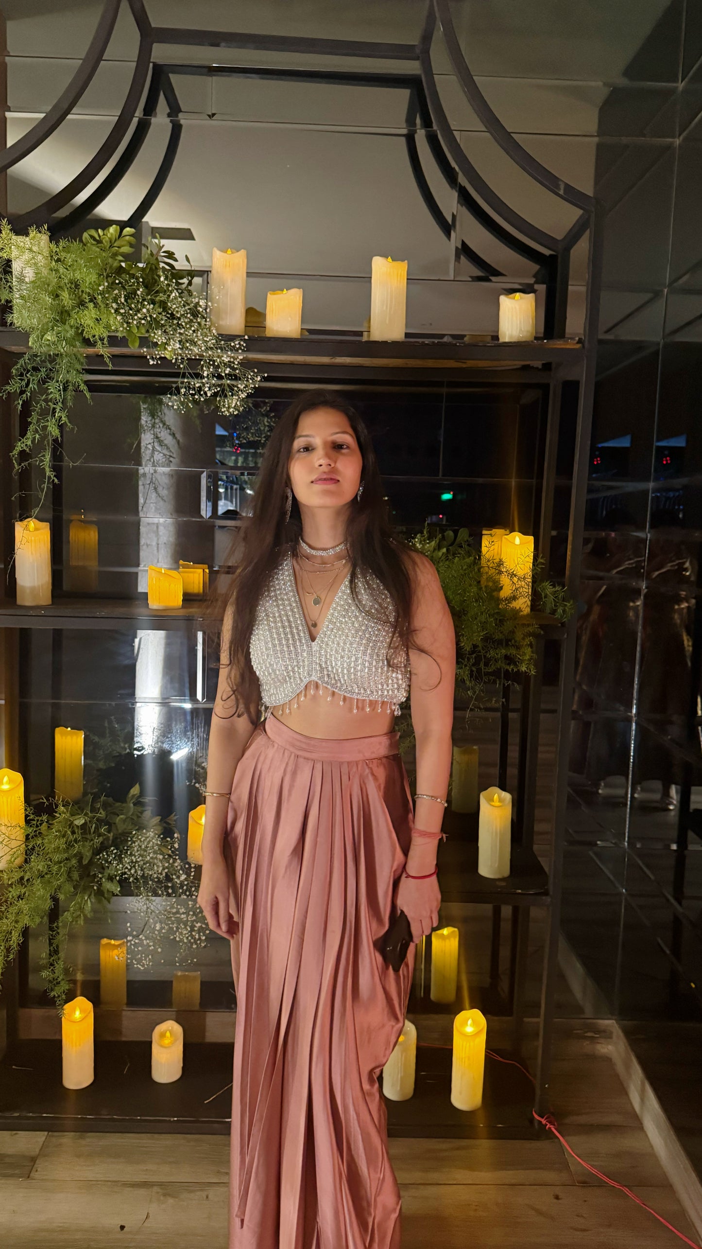 Champaign Drape Dhoti Skirt