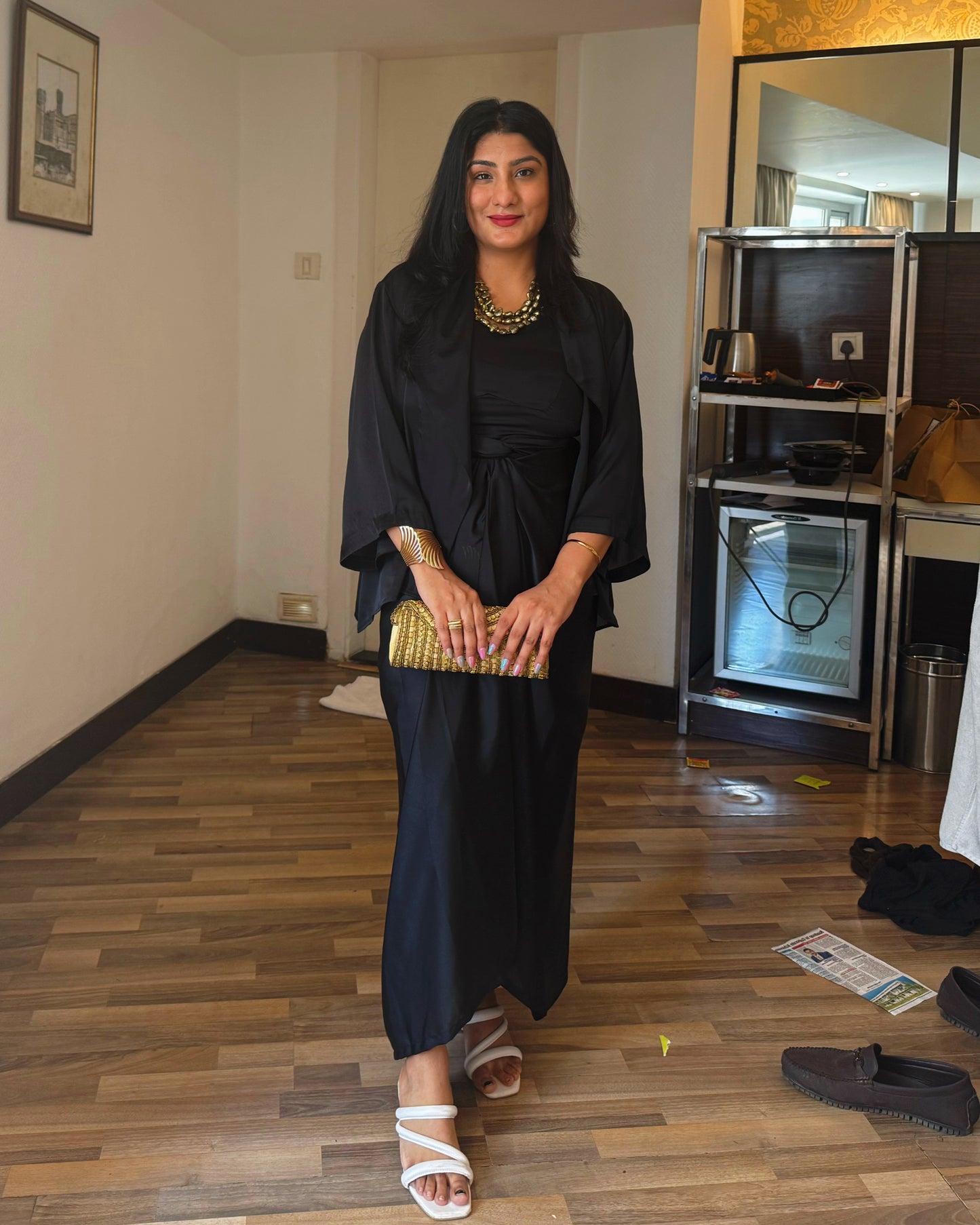Midnight Luxe Wrap Dhoti Set