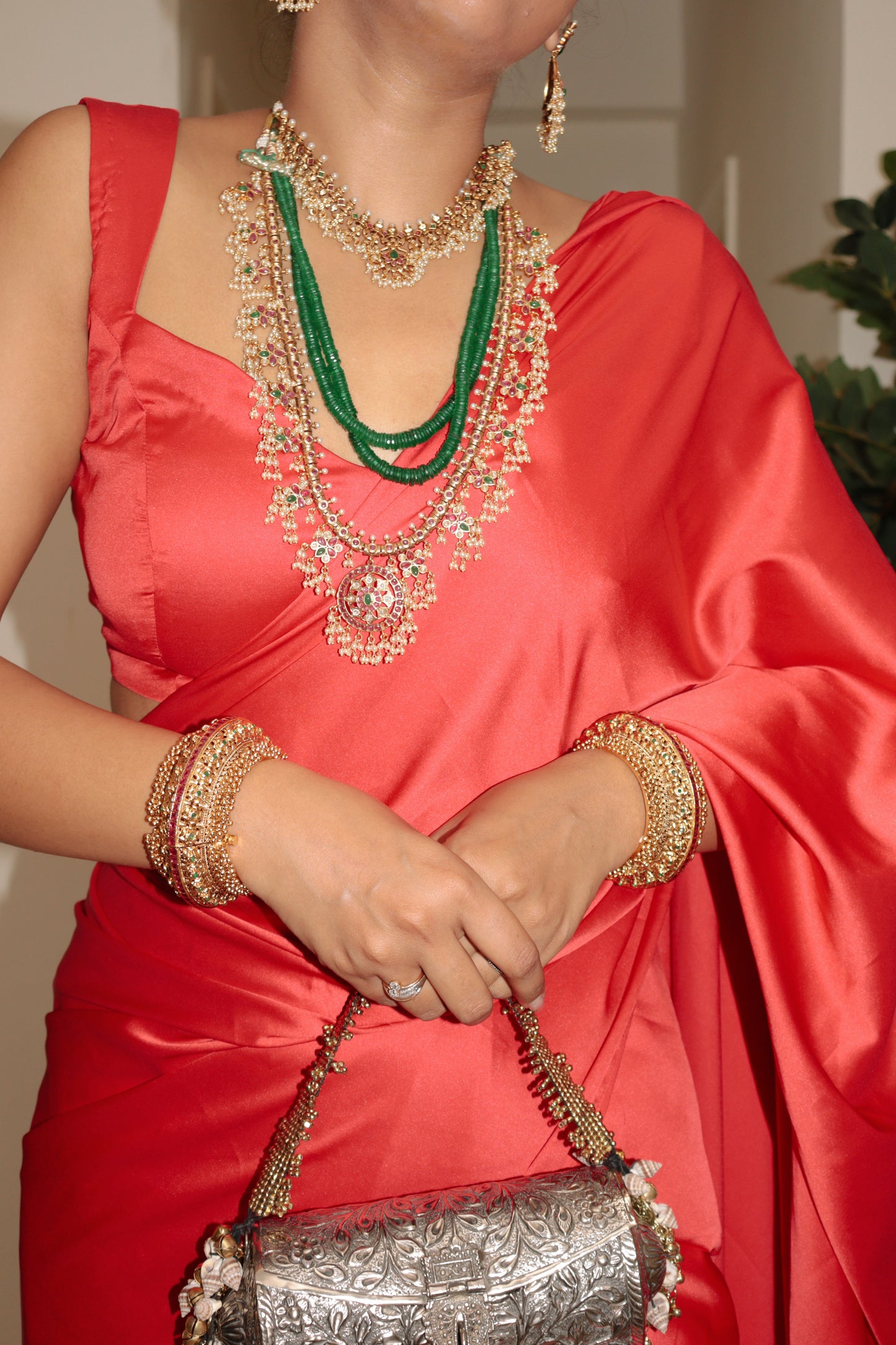 Red Royale Pre-draped Saree