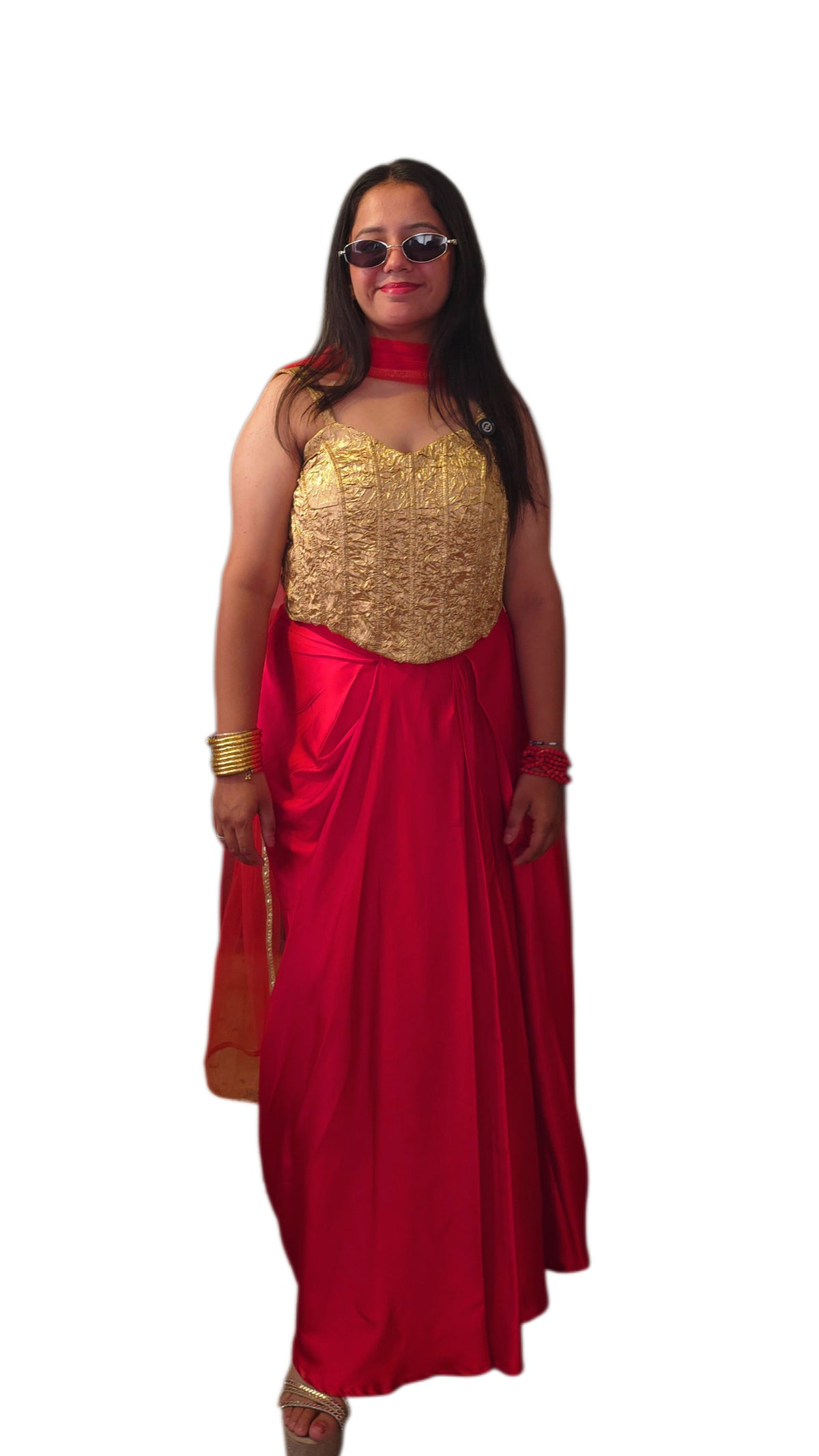 Riva Gold & Red Skirt Set ❤️✨