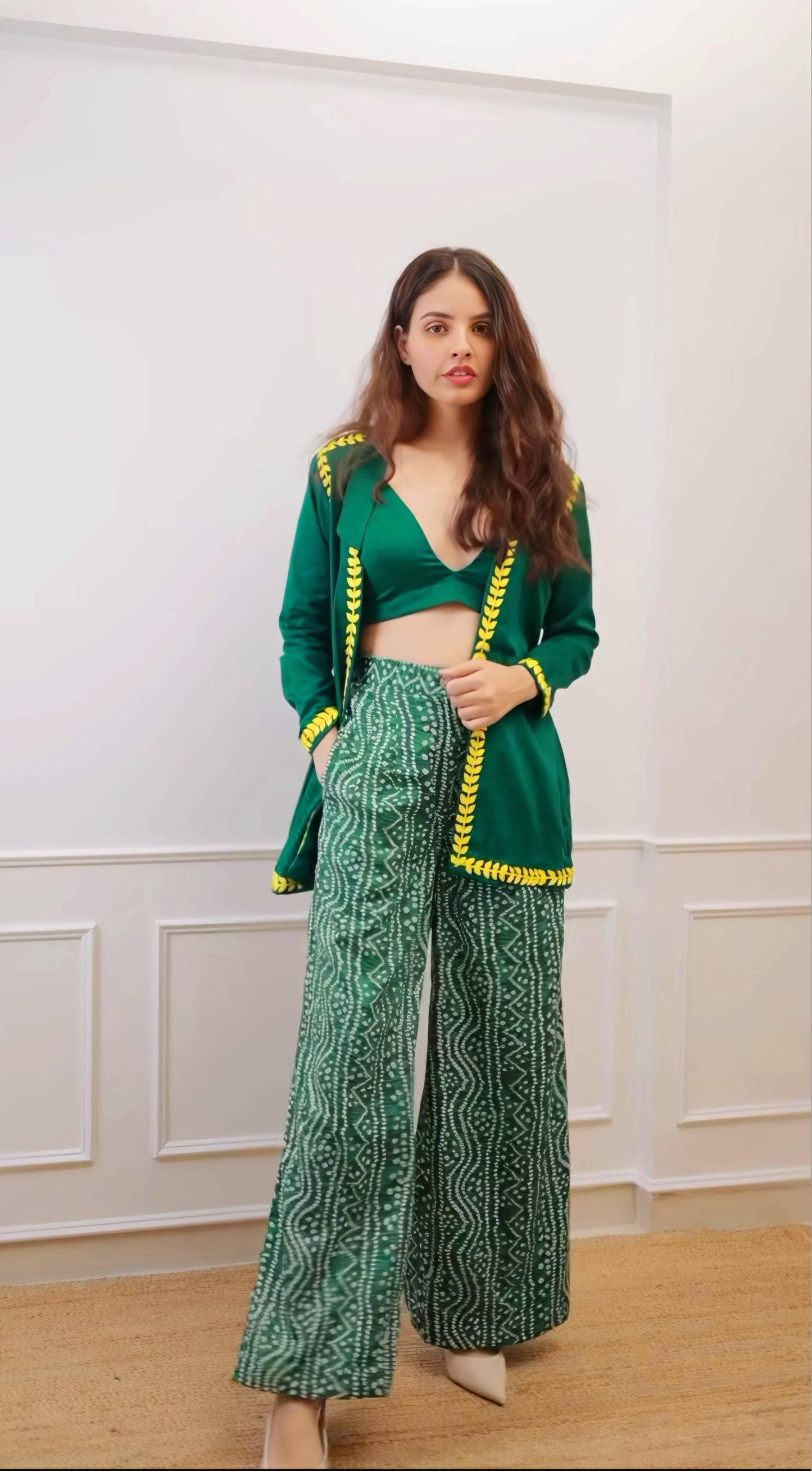 Bandhani Royal Green Co-Ord Set