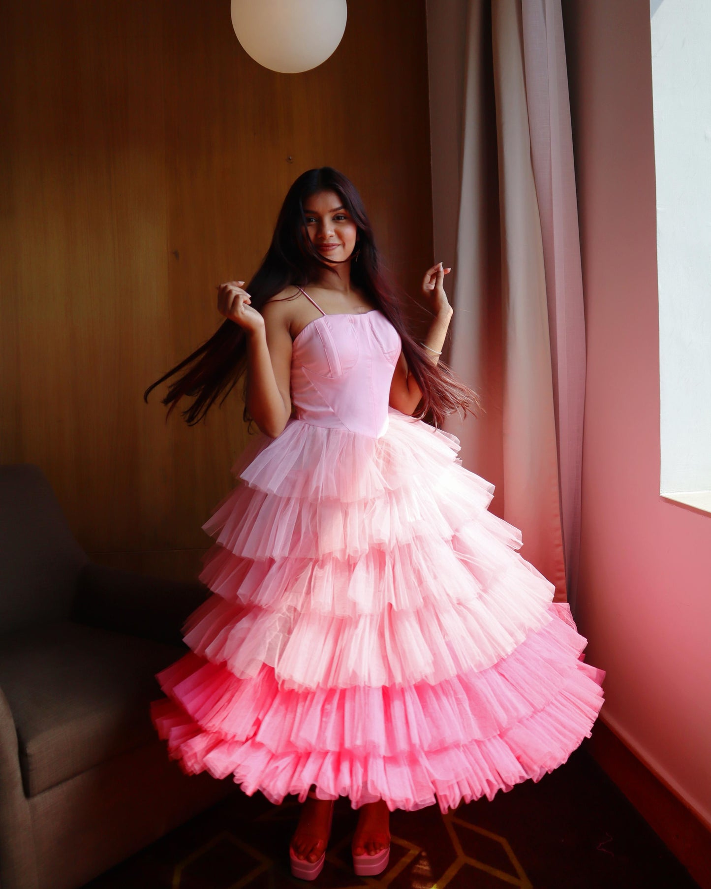 "Cotton Candy Dreams" Tiered Tulle Gown