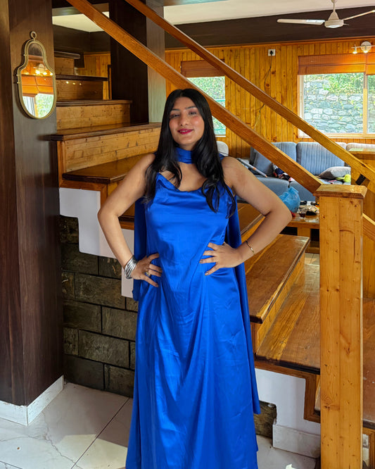 Royal Blue Luxe Satin Gown