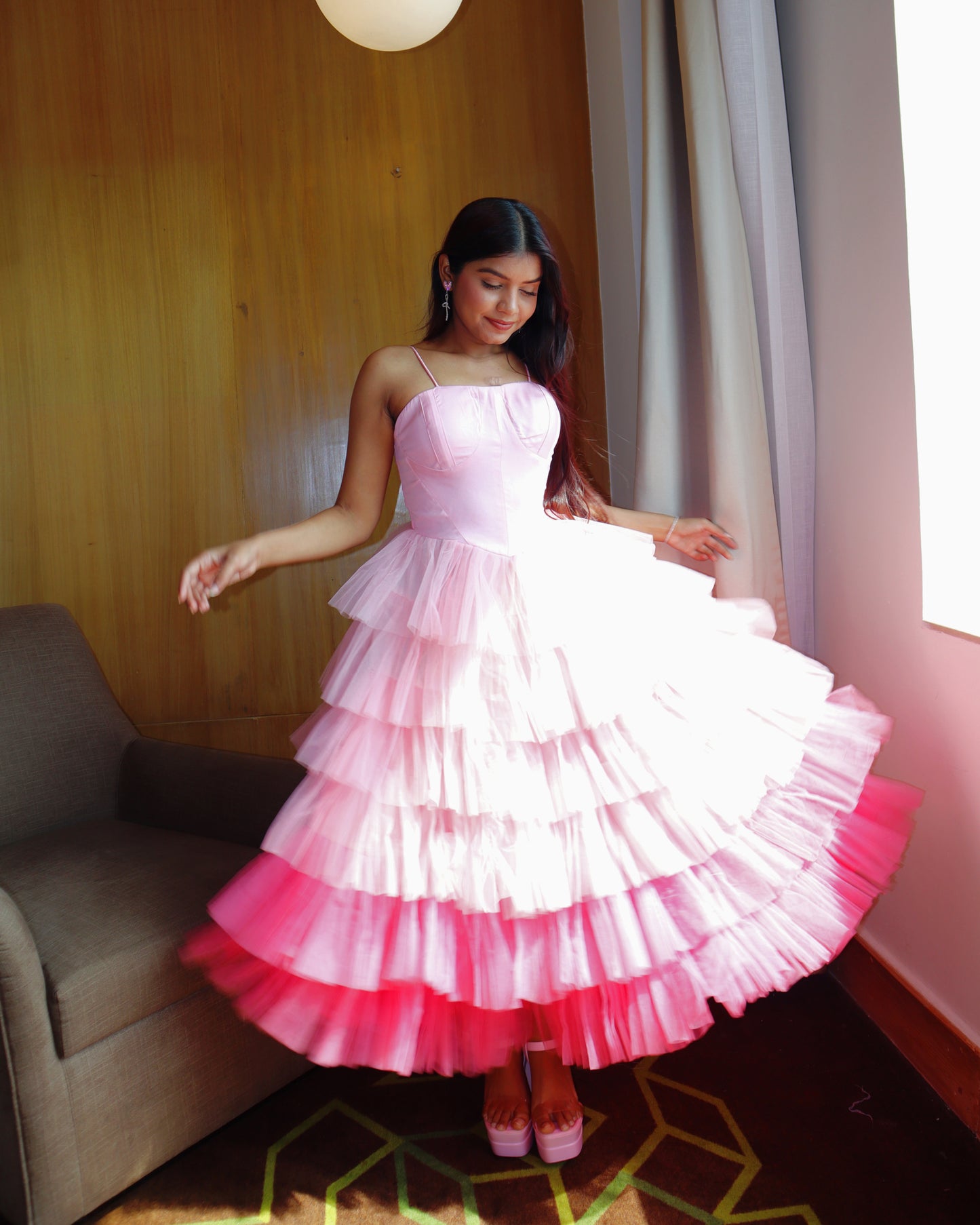 "Cotton Candy Dreams" Tiered Tulle Gown