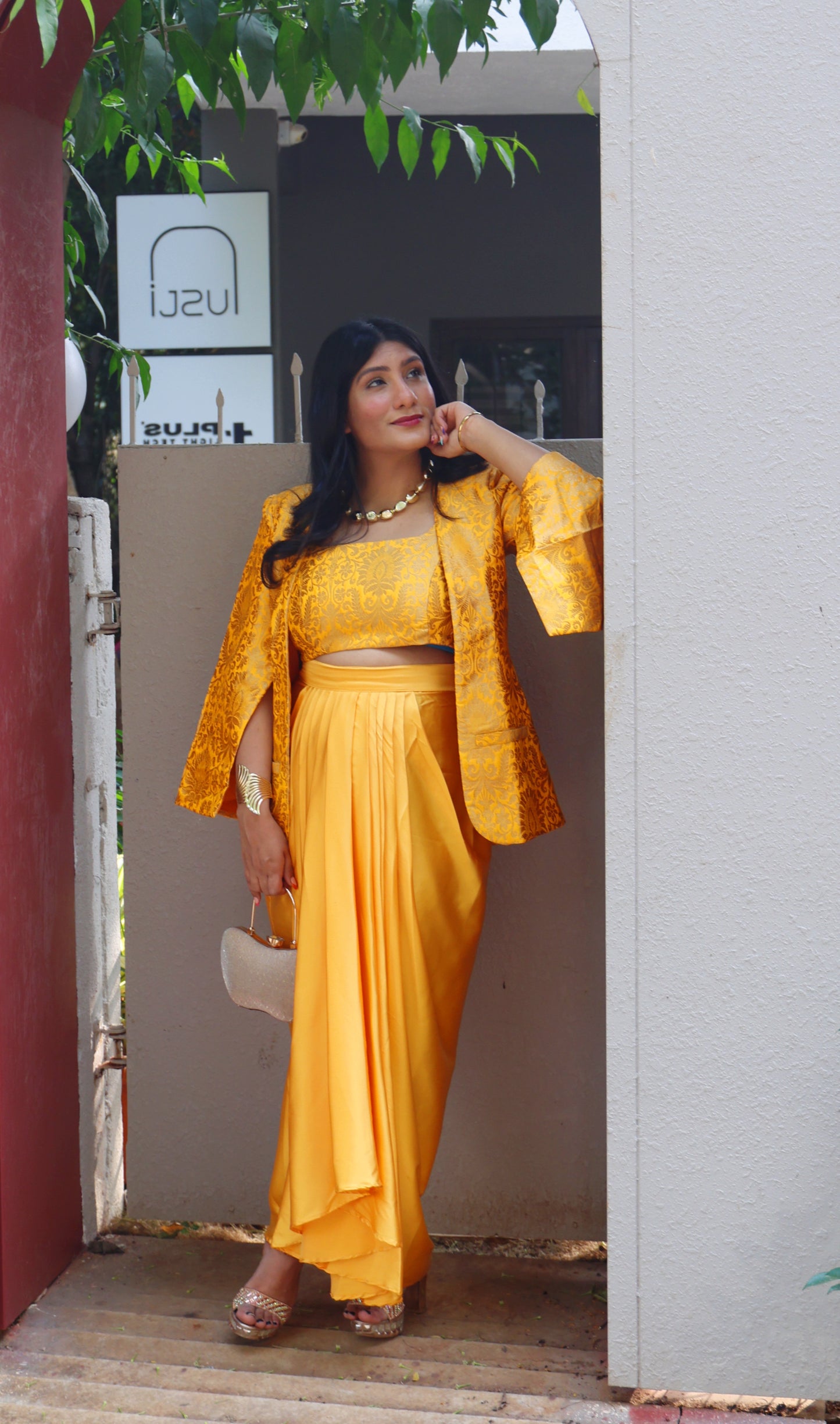 Haldi Coat & Dhoti Set