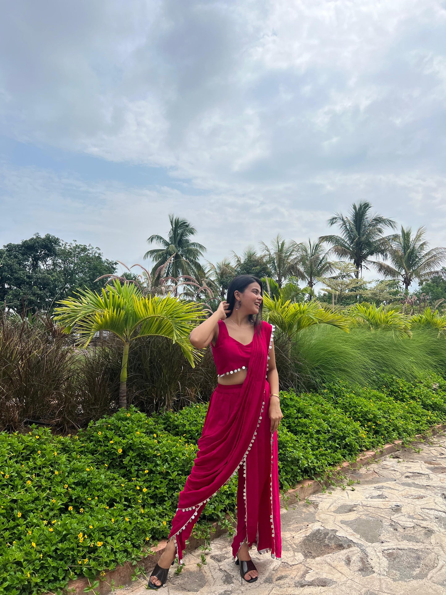 Dhoti Saree Pink