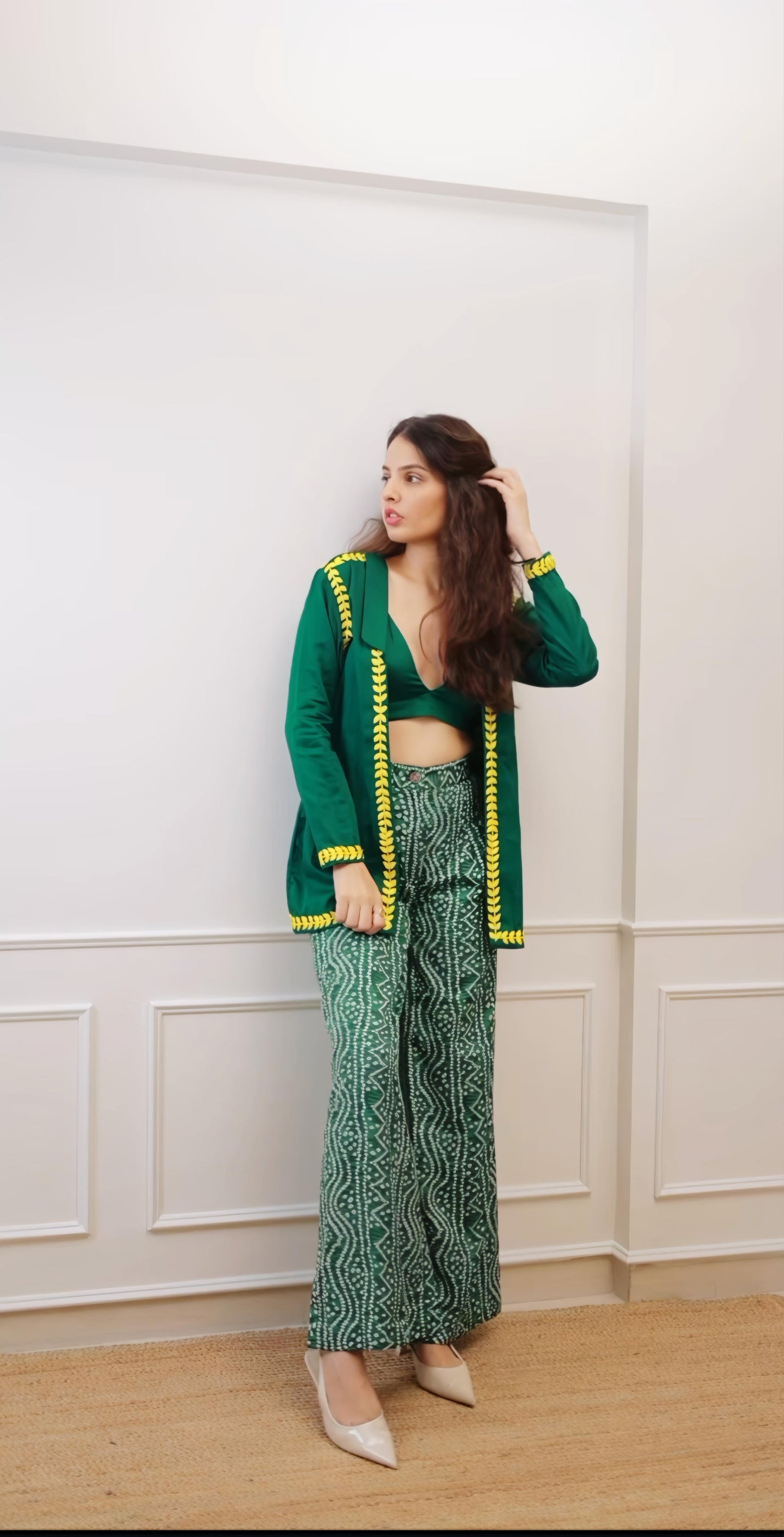 Bandhani Royal Green Co-Ord Set