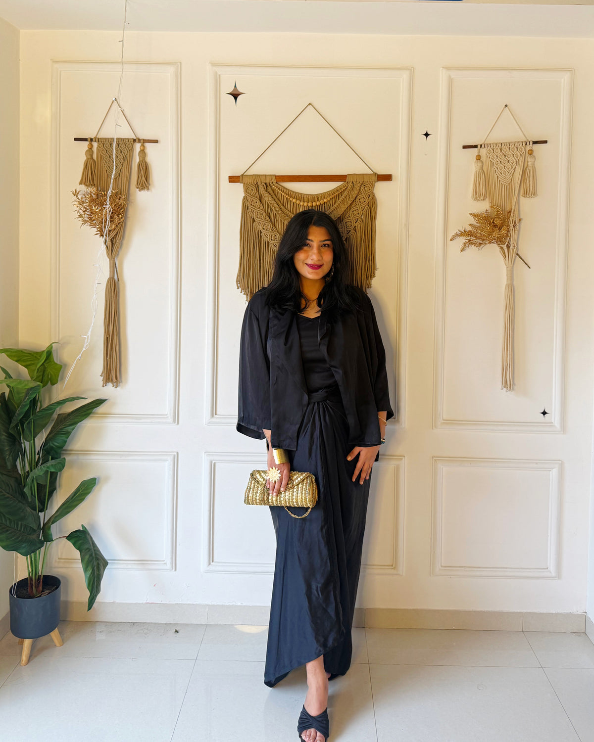 Midnight Luxe Wrap Dhoti Set