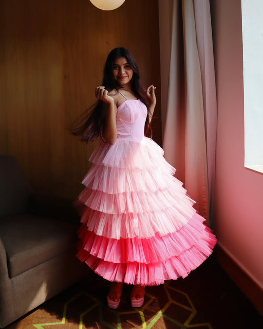 "Cotton Candy Dreams" Tiered Tulle Gown