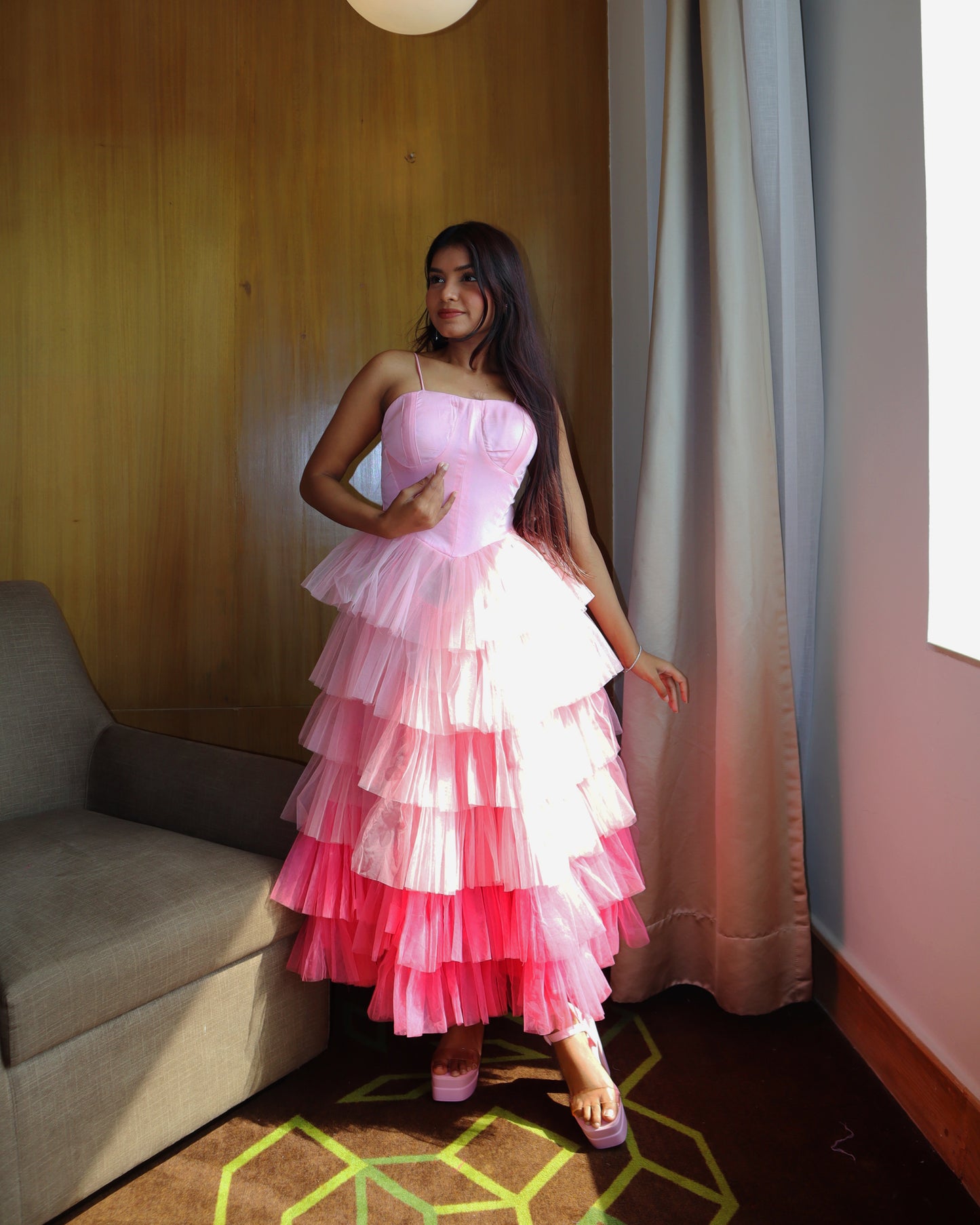 "Cotton Candy Dreams" Tiered Tulle Gown