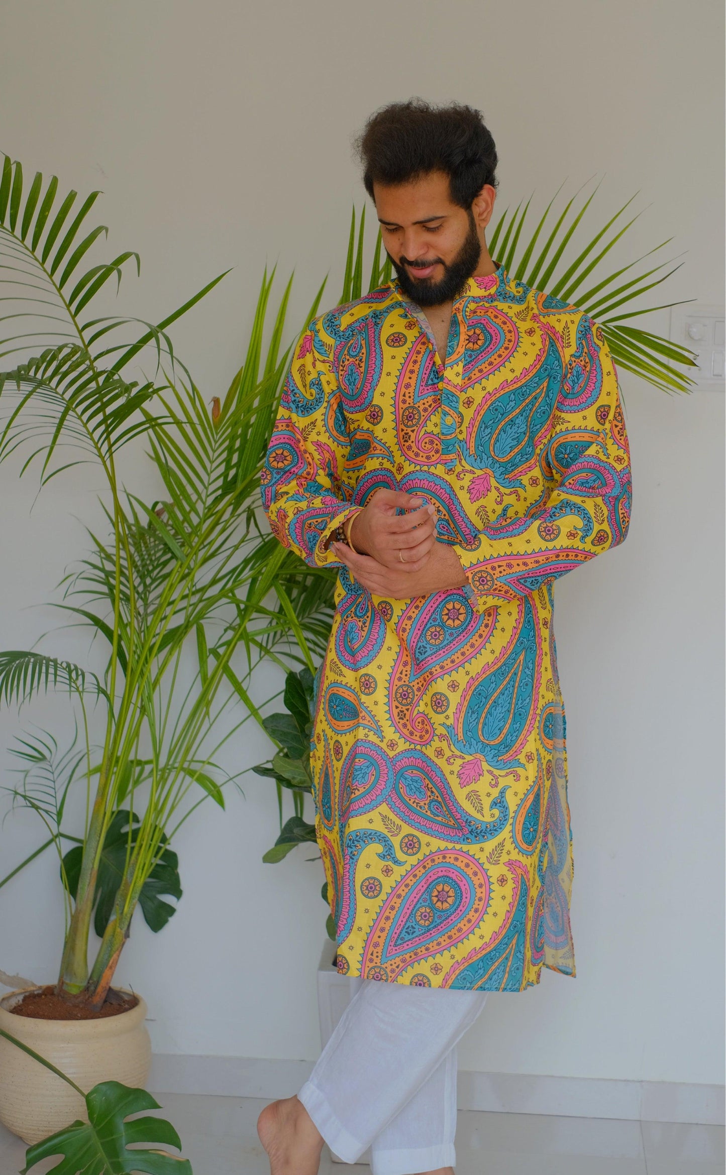 Paisley Yellow Kurta