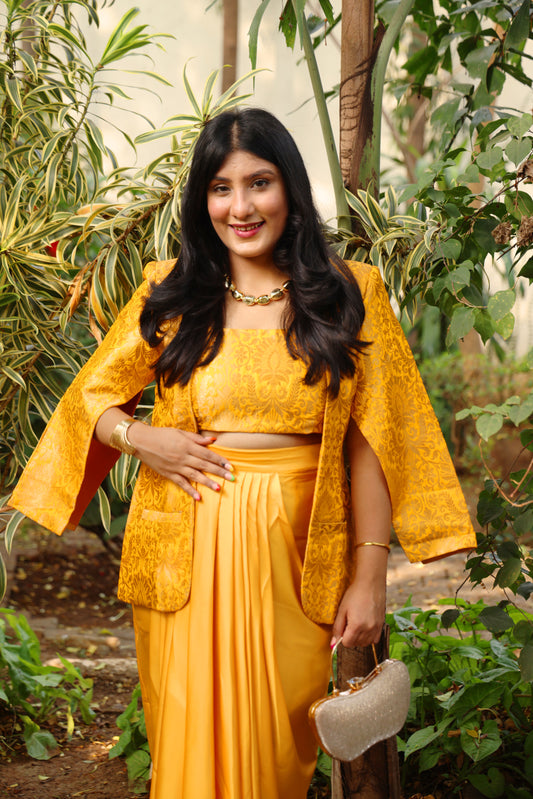 Haldi Coat & Dhoti Set