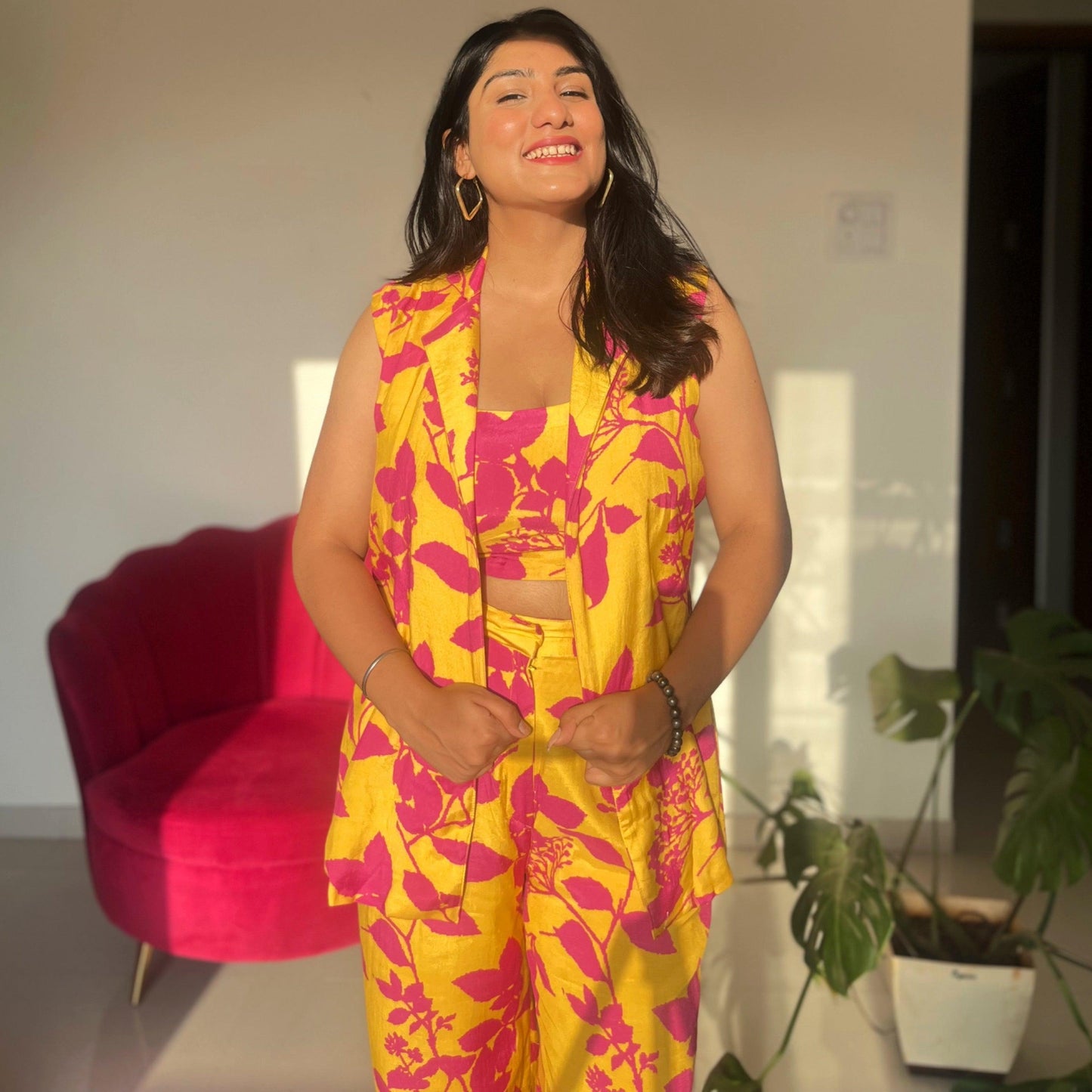 Haldi Pink Co-ord Set (Summer Edition)