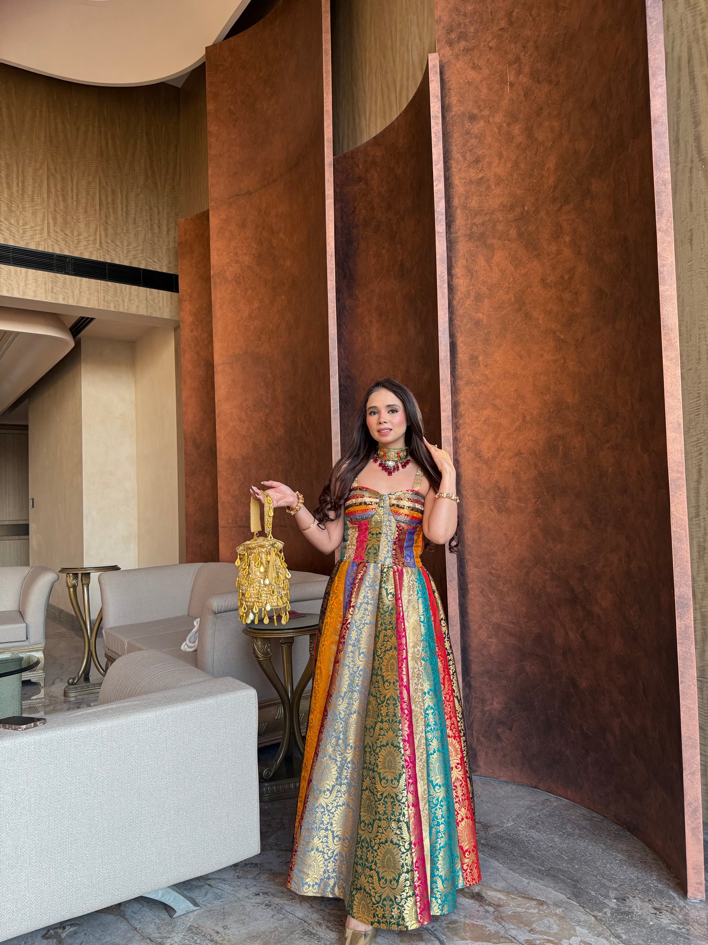 Brocade Patchwork Dress