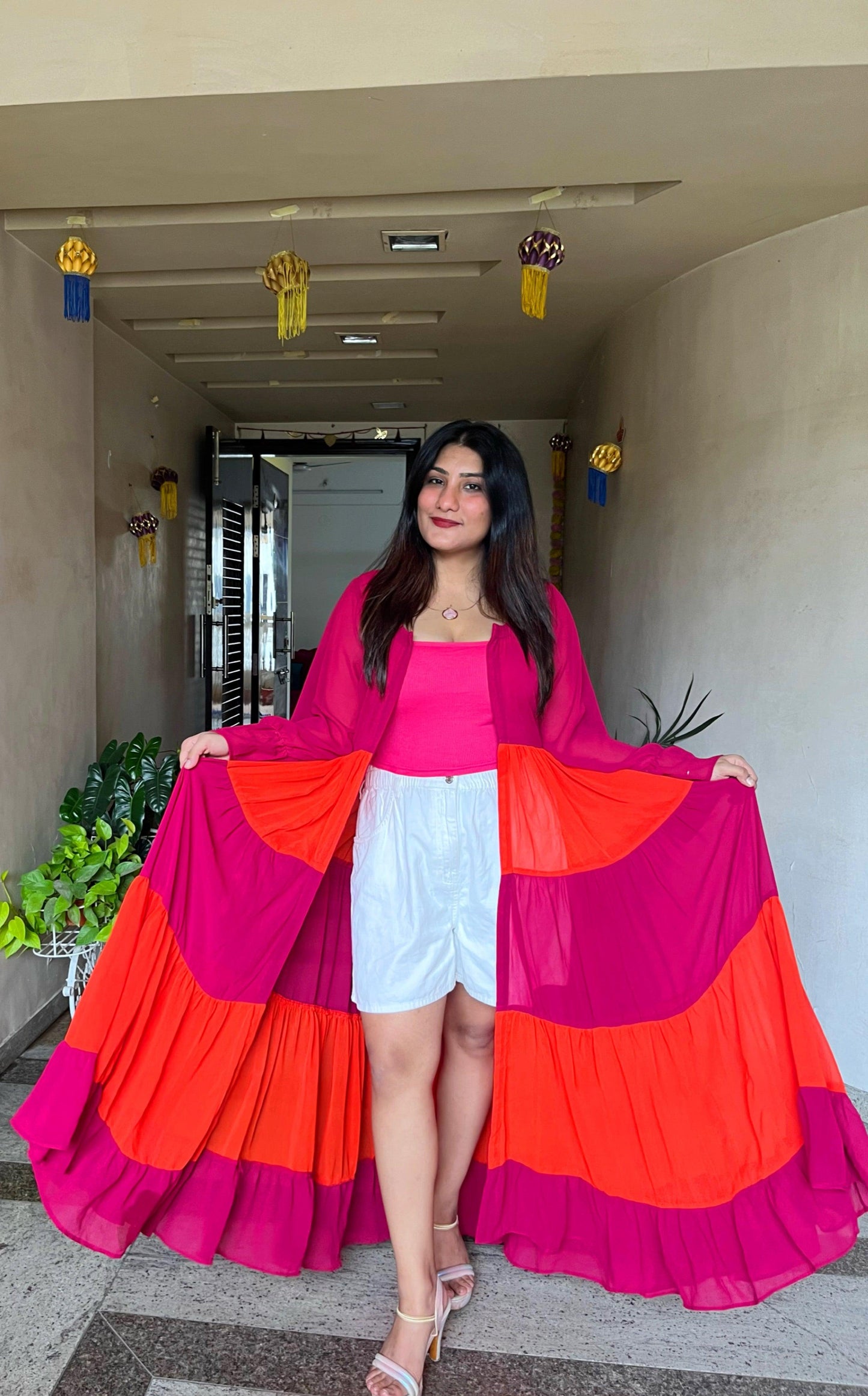 Pink and Orange Superhero Cape