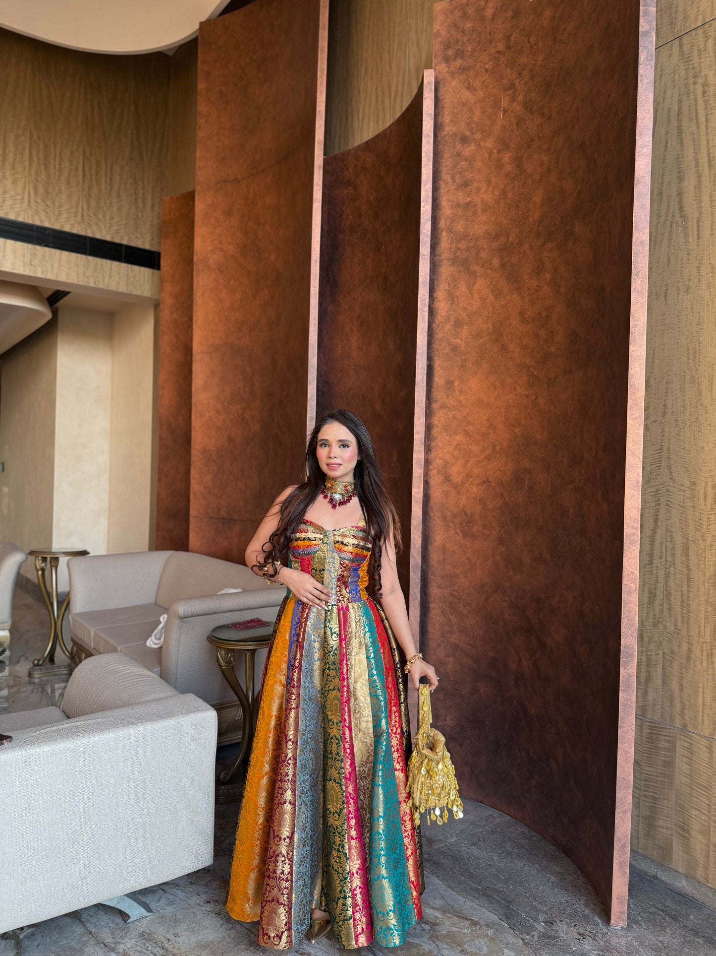 Brocade Patchwork Dress