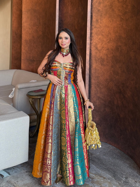 Brocade Patchwork Dress