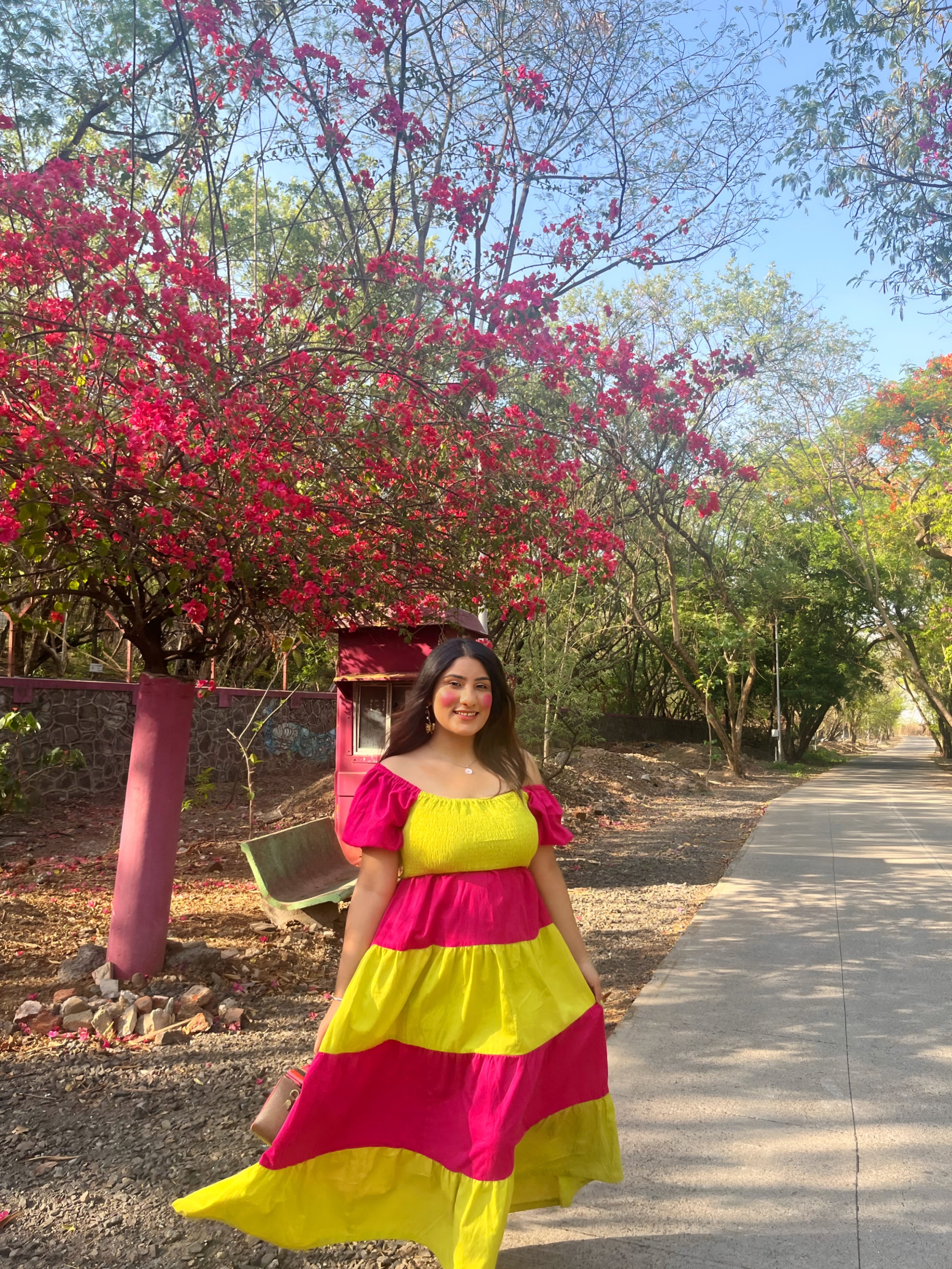 Neon Green & Pink Dress Inspirit Store Neon Green & Pink Dress Inspirit Store