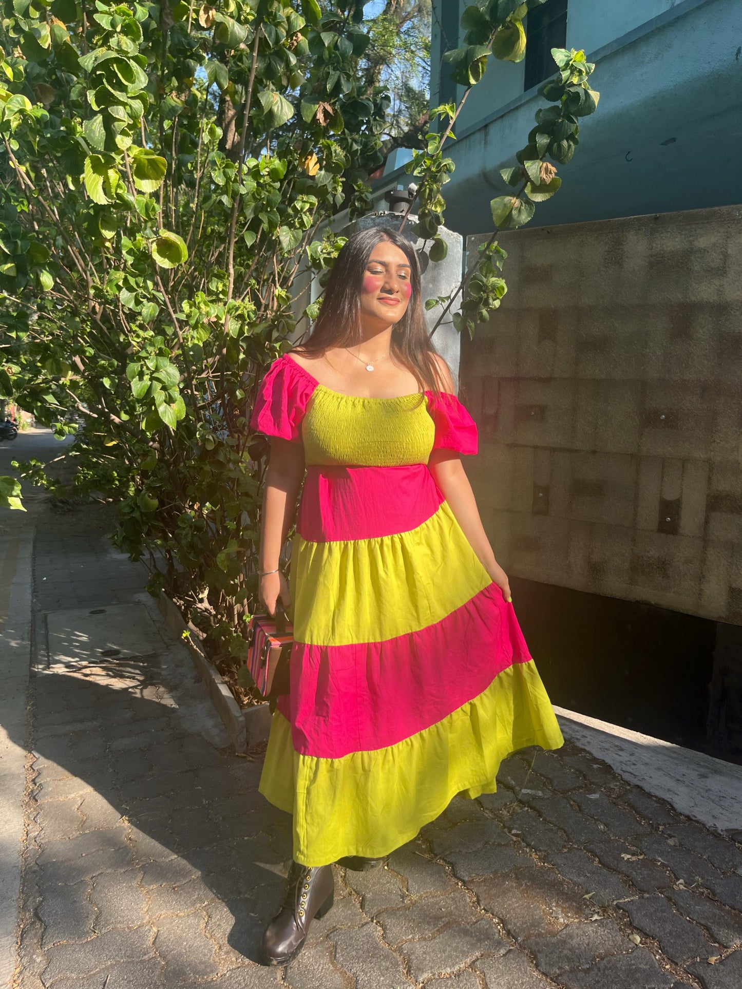 Neon Green & Pink Dress