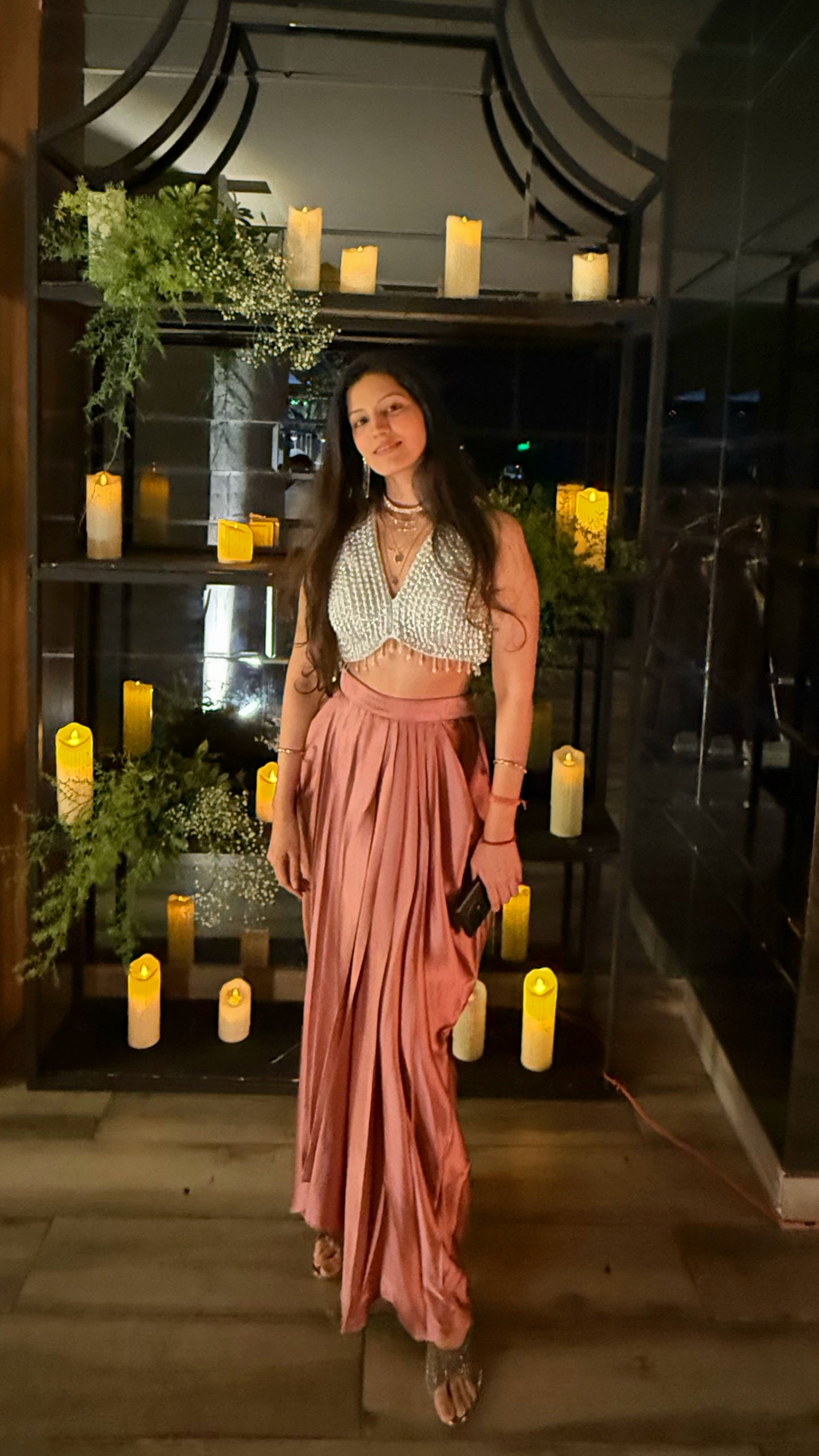 Champaign Drape Dhoti Skirt