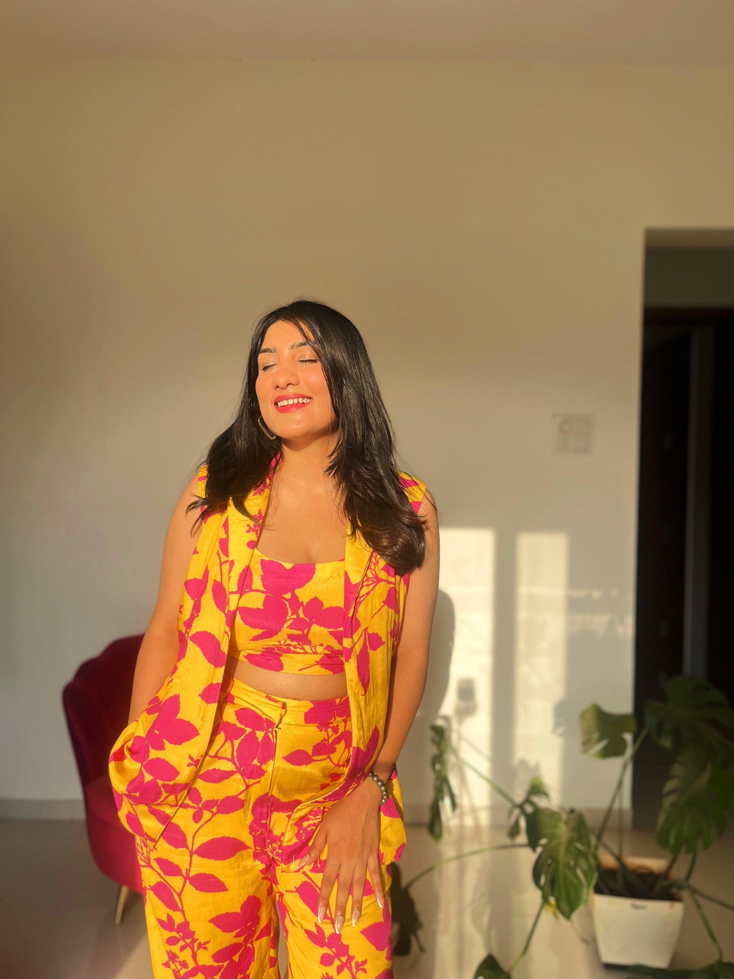 Haldi Pink Co-ord Set (Summer Edition)