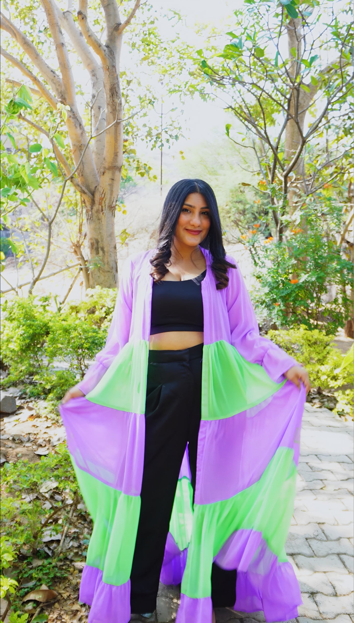 Neon Green And Purple Cape