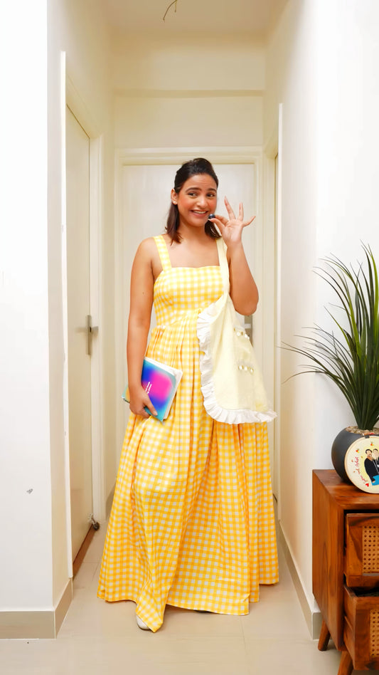 Sunbeam Gingham Maxi Dress ☀️🍋