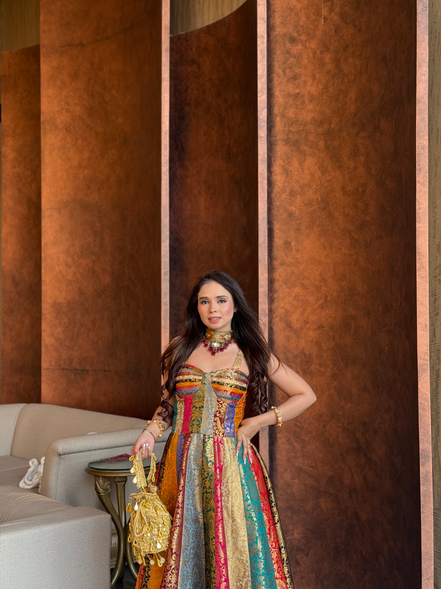 Brocade Patchwork Dress