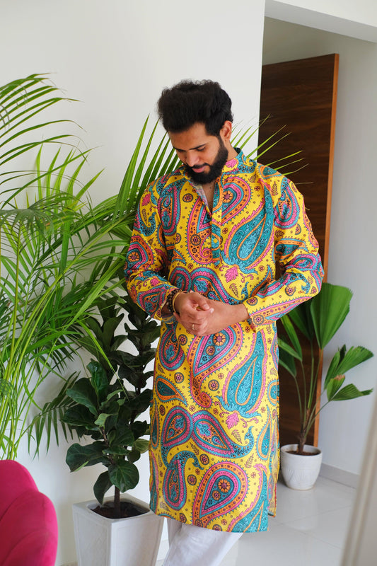 Paisley Yellow Kurta