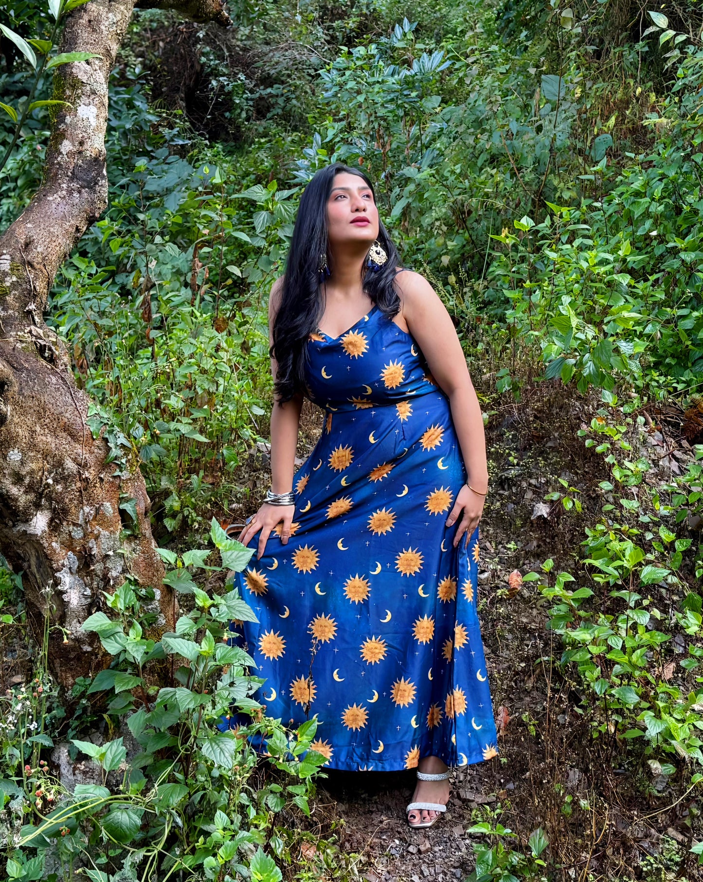 Celestial Glow: Royal Blue Maxi Dress