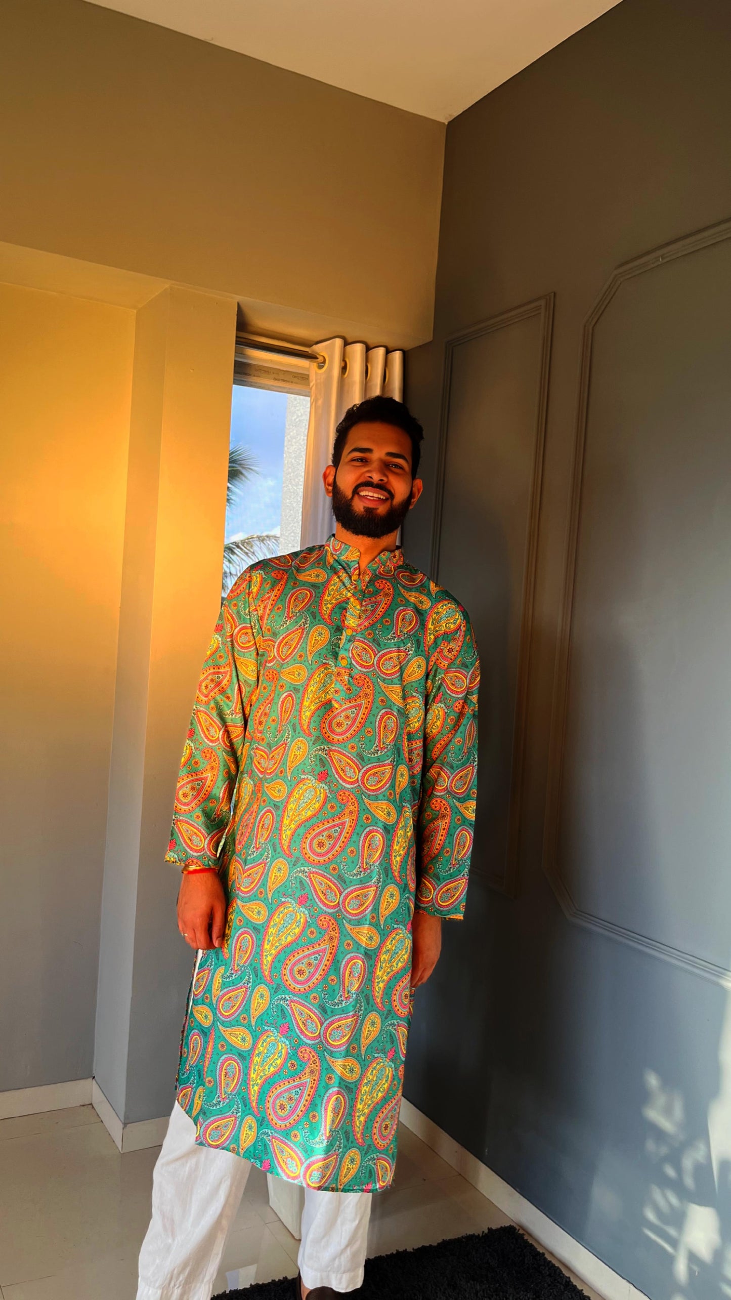 Paisley Green Kurta