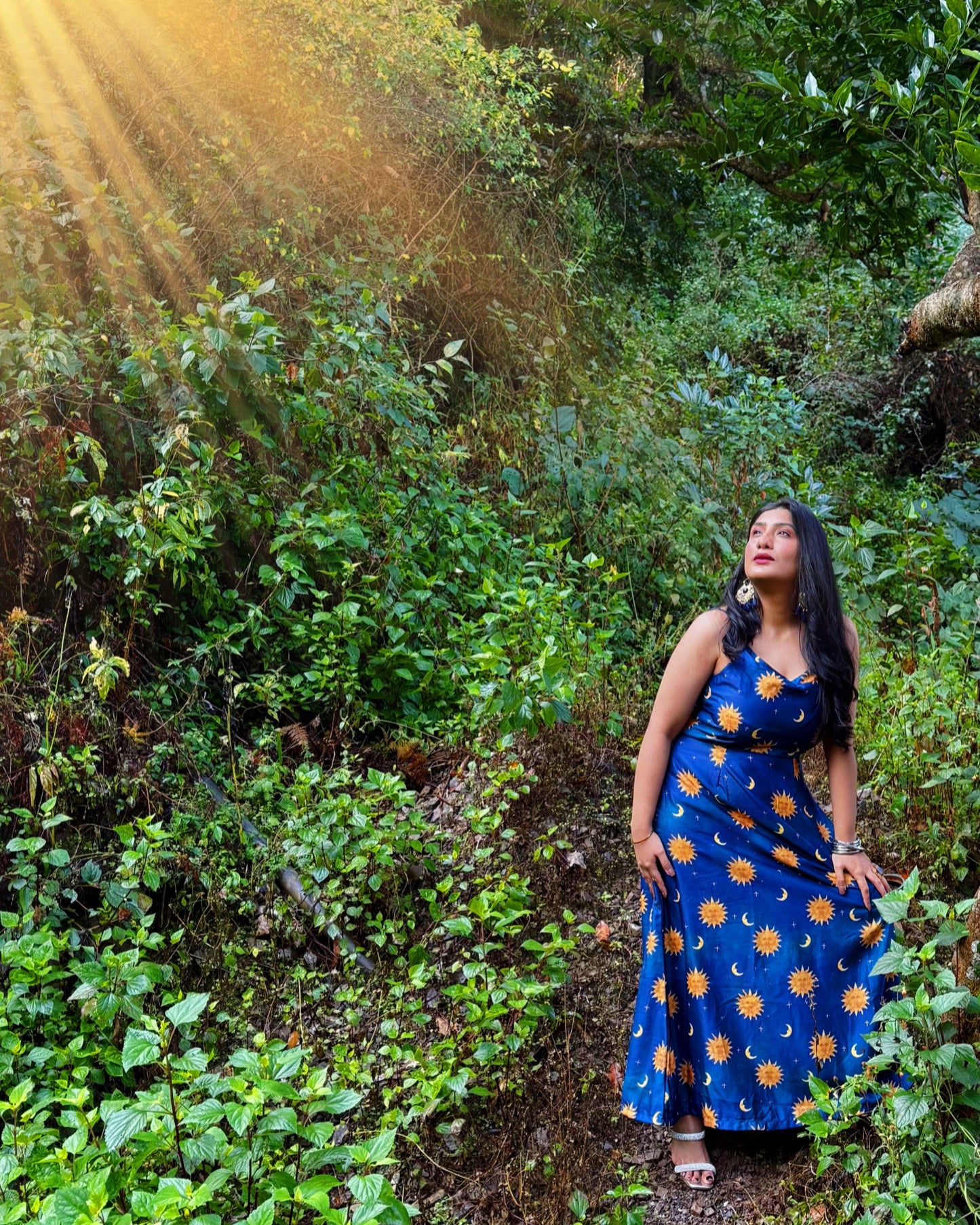 Celestial Glow: Royal Blue Maxi Dress