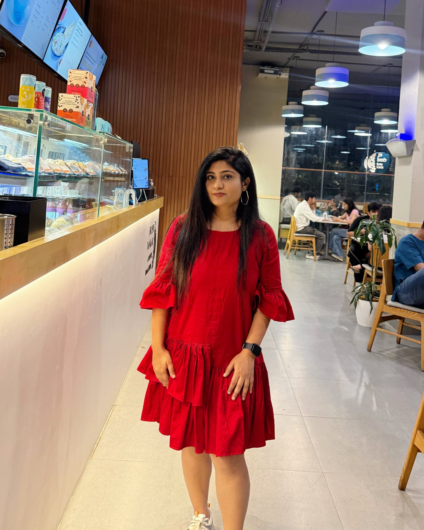 Red Ruffle Dress