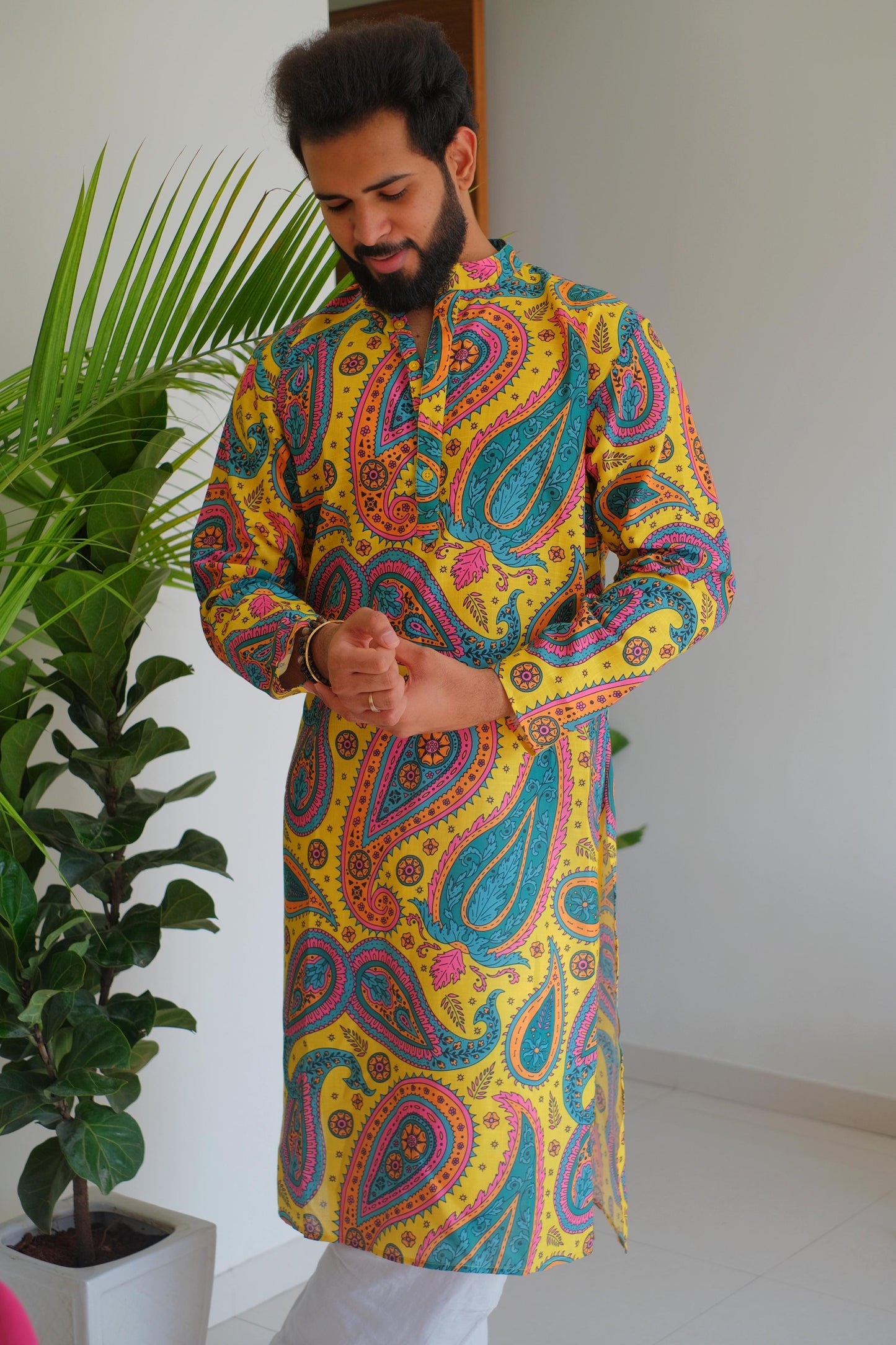 Paisley Yellow Kurta