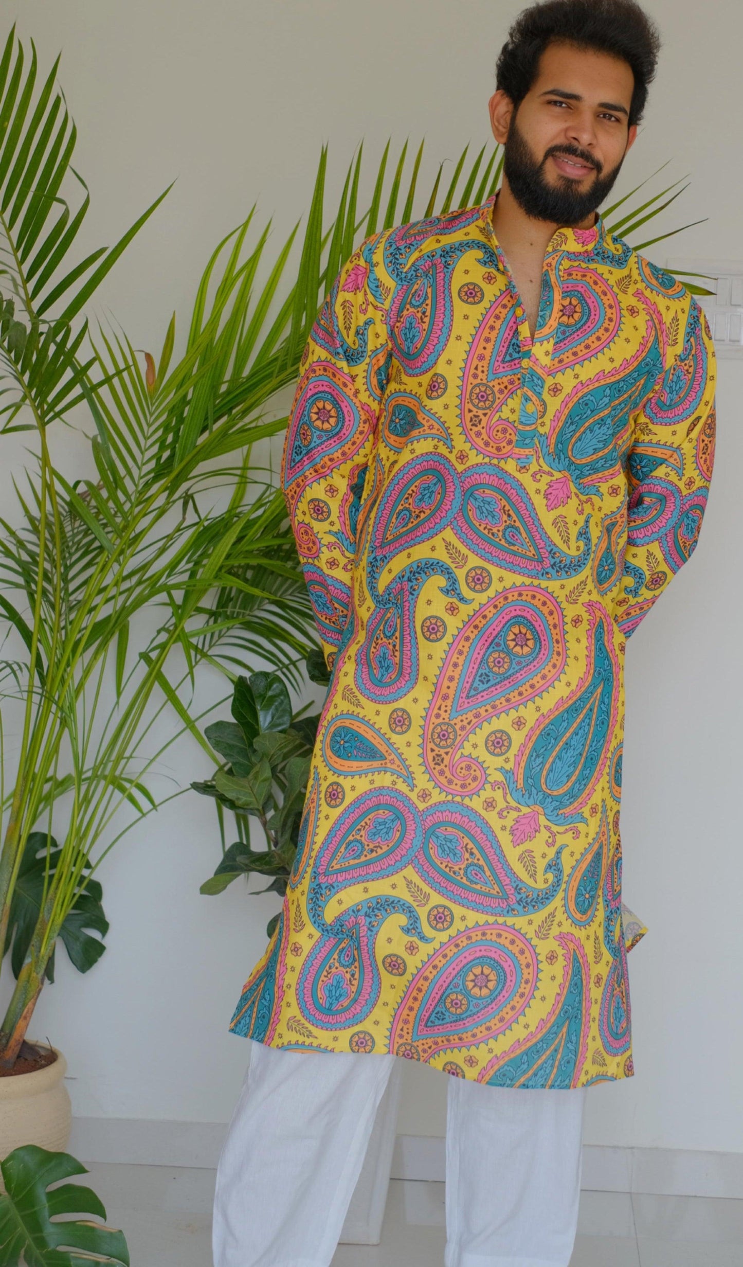 Paisley Yellow Kurta