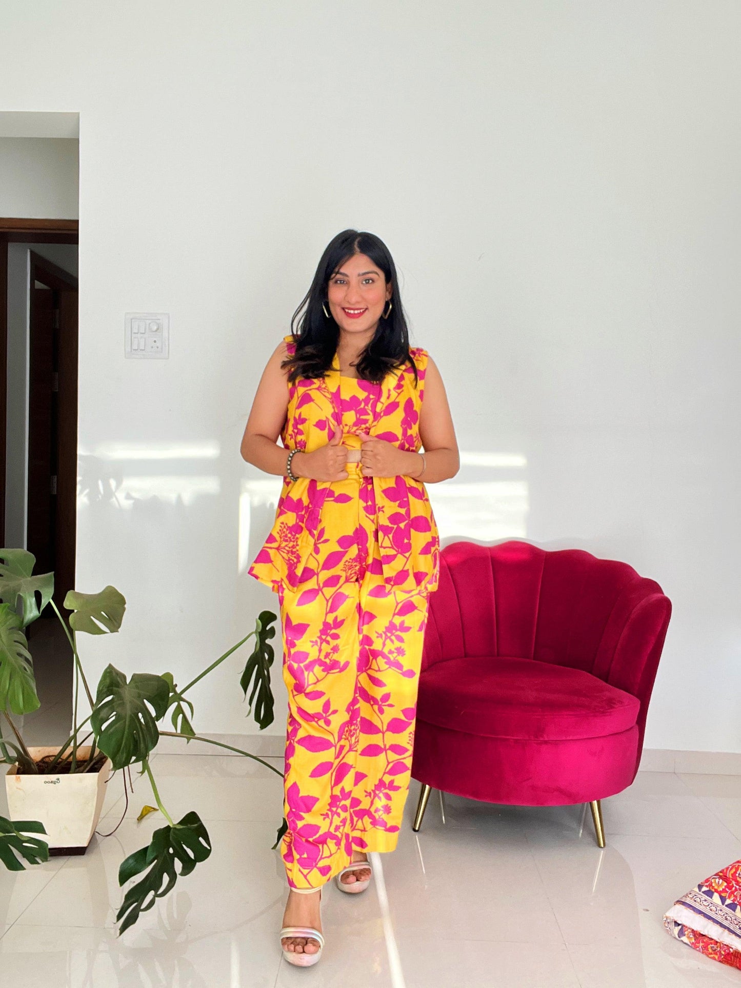 Haldi Pink Co-ord Set (Summer Edition)