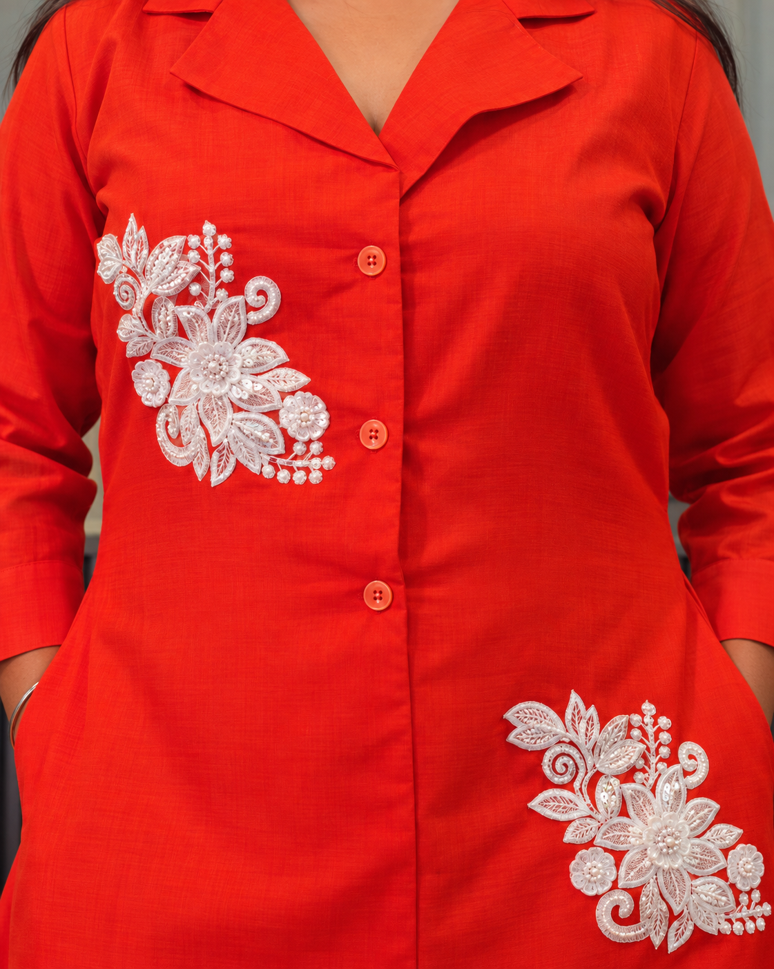 The Sunehri Dress Embroidered Shirt Dress