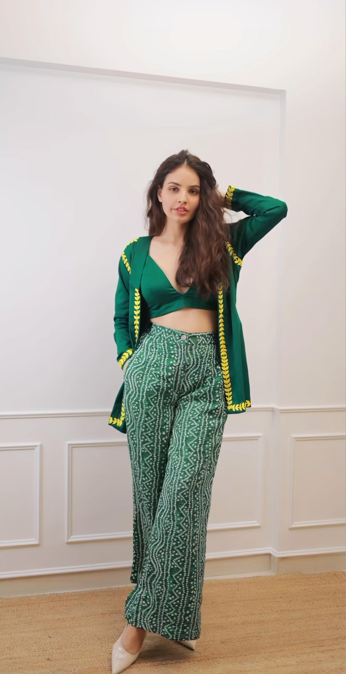 Bandhani Royal Green Co-Ord Set