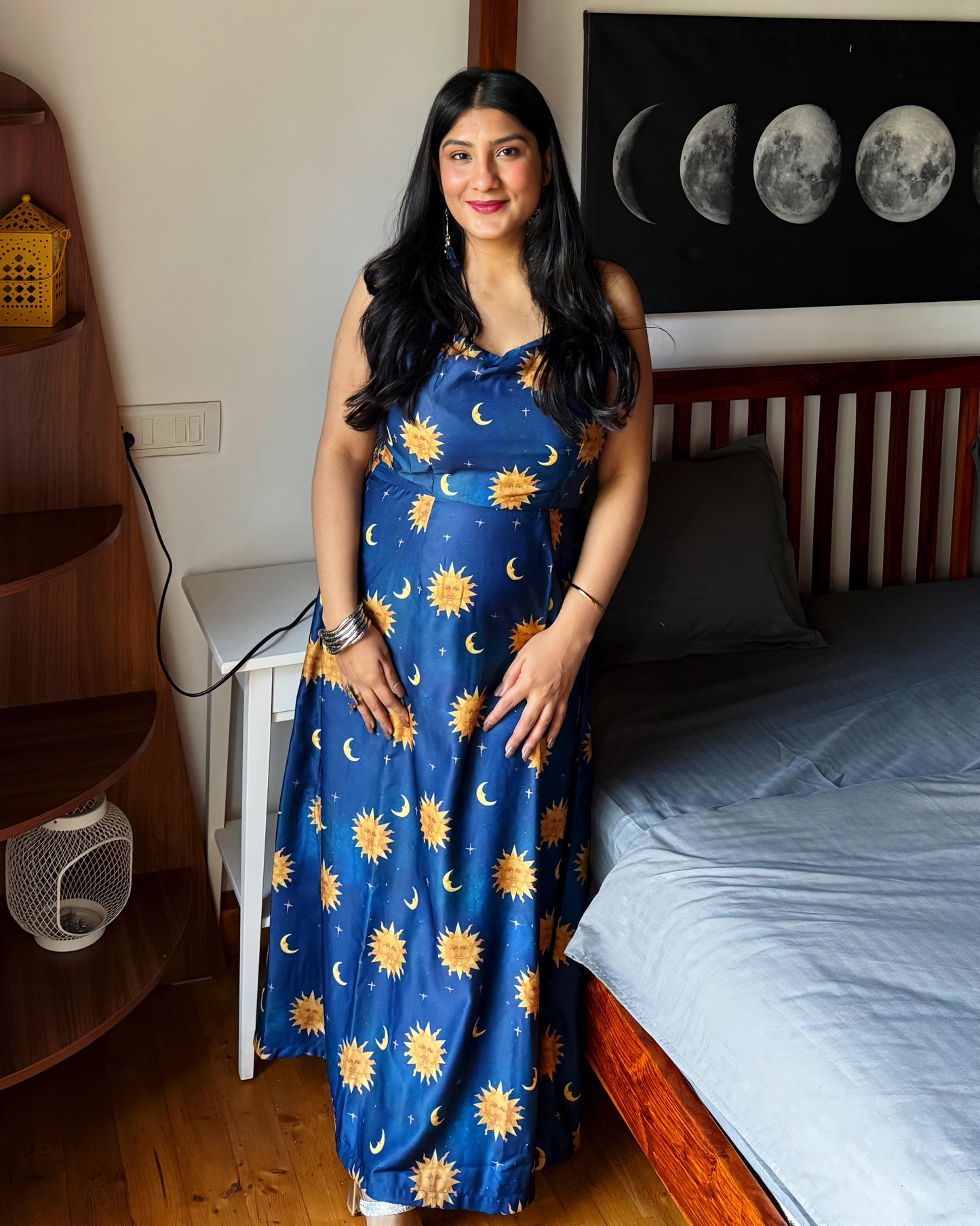 Celestial Glow: Royal Blue Maxi Dress