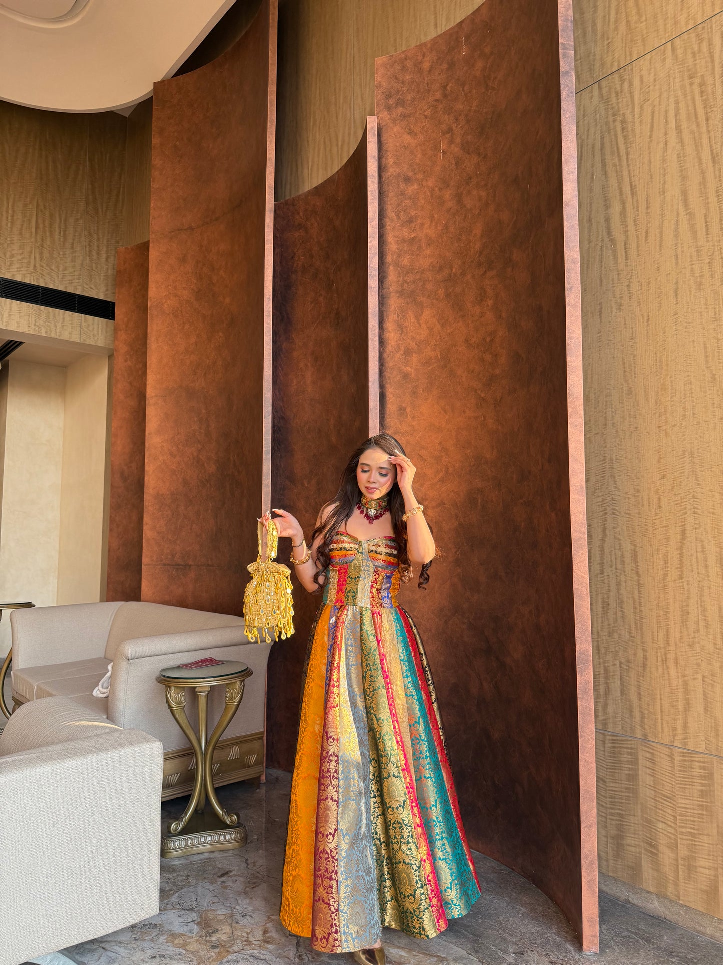 Brocade Patchwork Dress