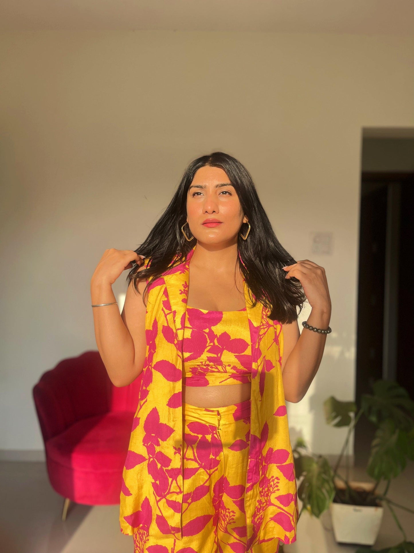 Haldi Pink Co-ord Set (Summer Edition)