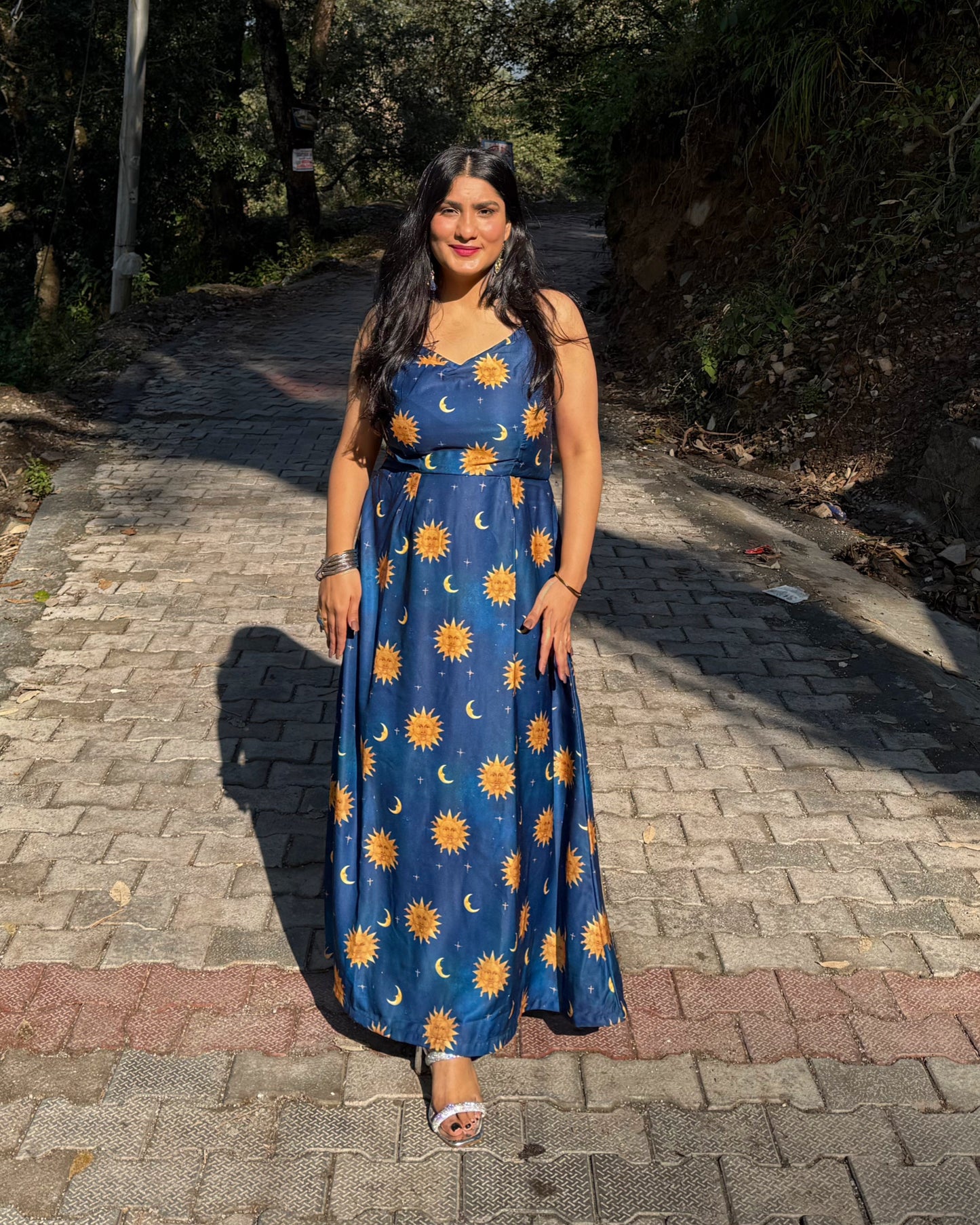 Celestial Glow: Royal Blue Maxi Dress