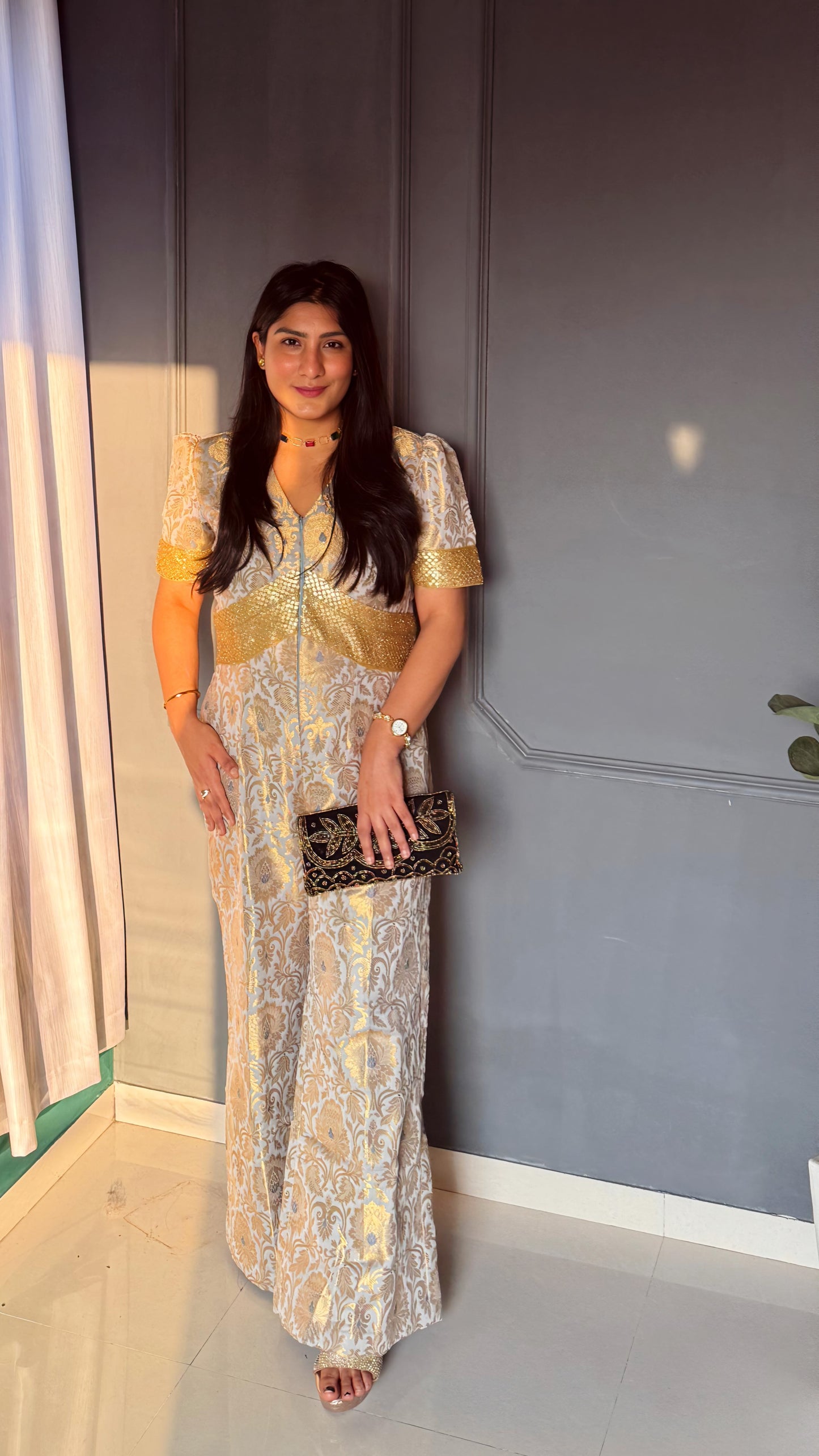 Luxurious Brocade Jumpsuit