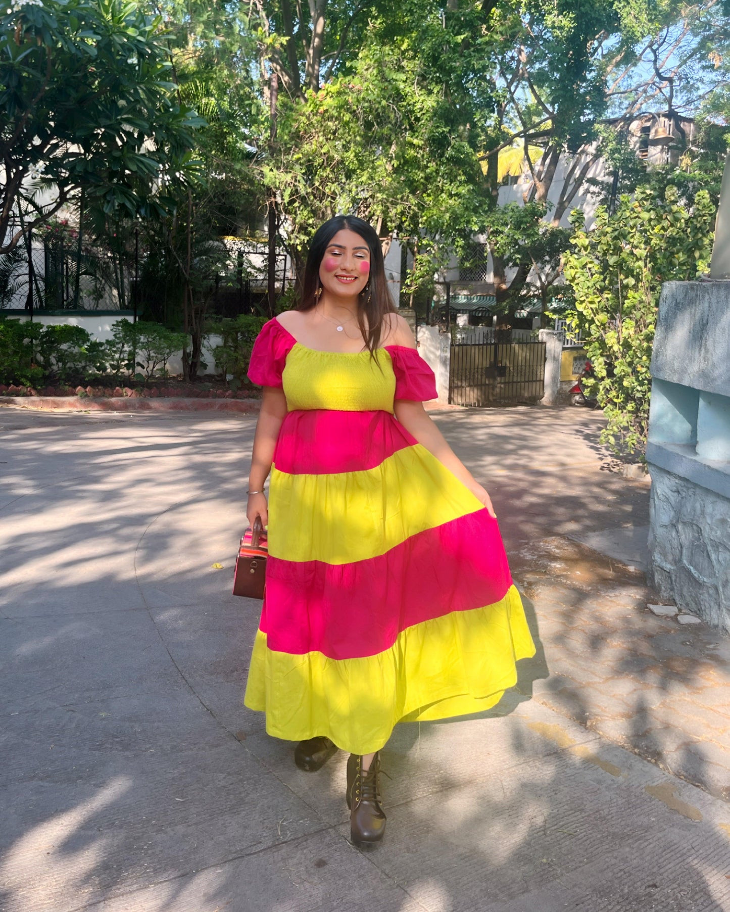 Neon Green & Pink Dress