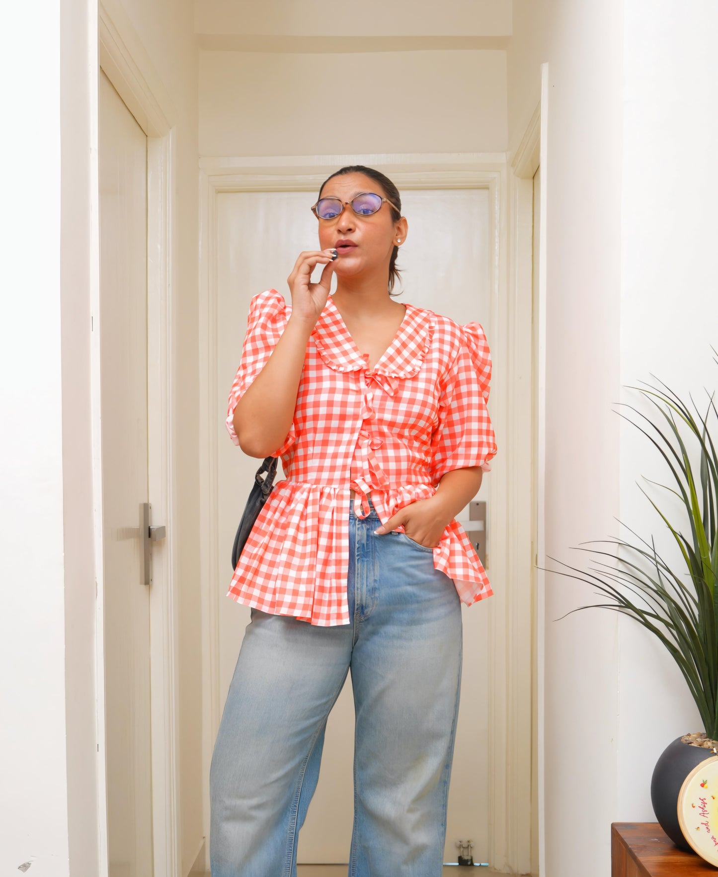 Cherry Pop Peplum Top