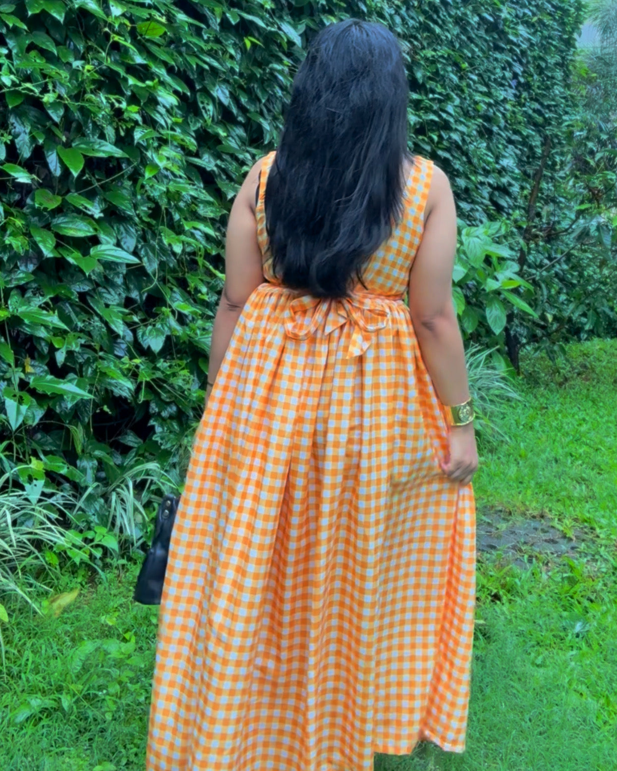 Golden Hour Gingham Maxi